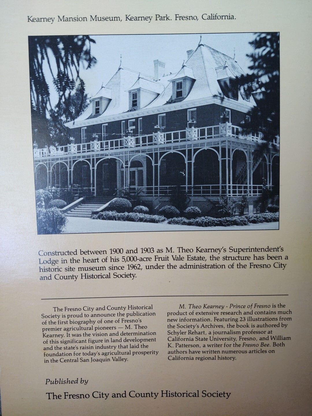 M Theo Kearney Prince Of Fresno Schyler Rehart & William K Patterson…