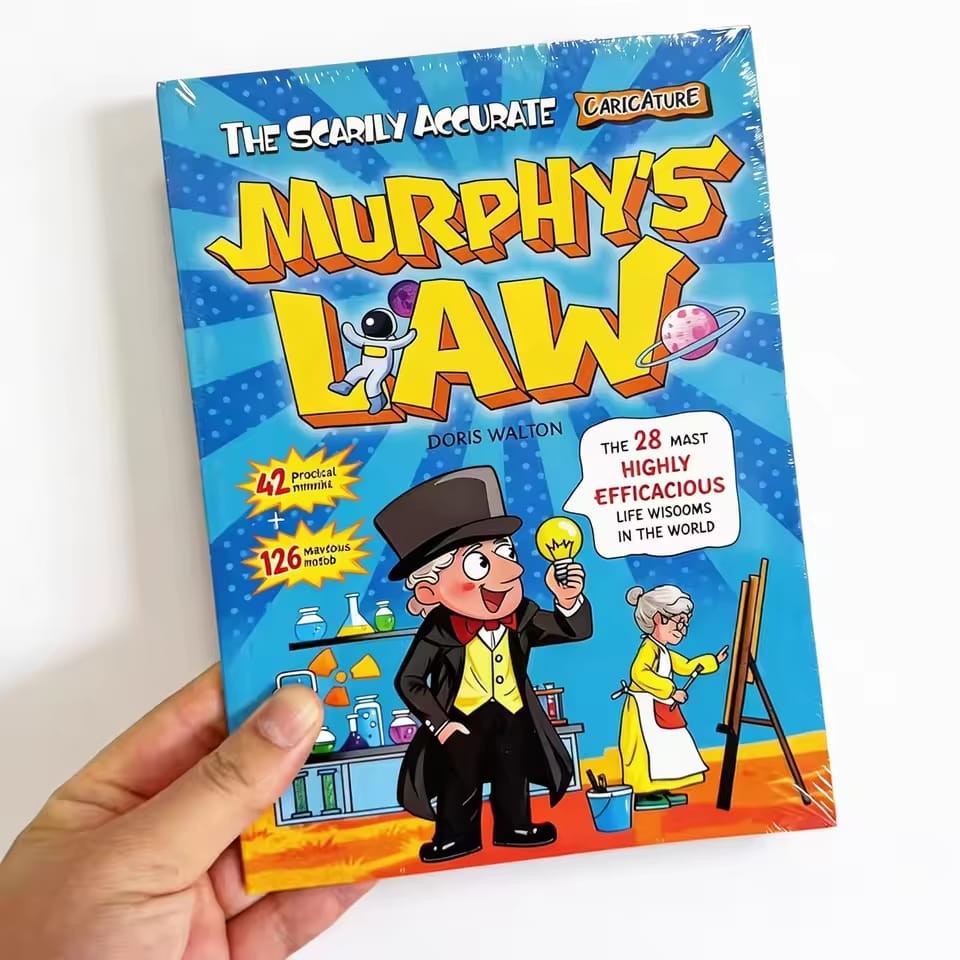 Murphy’s Law Book Funny Gift Hardcover Cartoon Humor Novelty Collectible