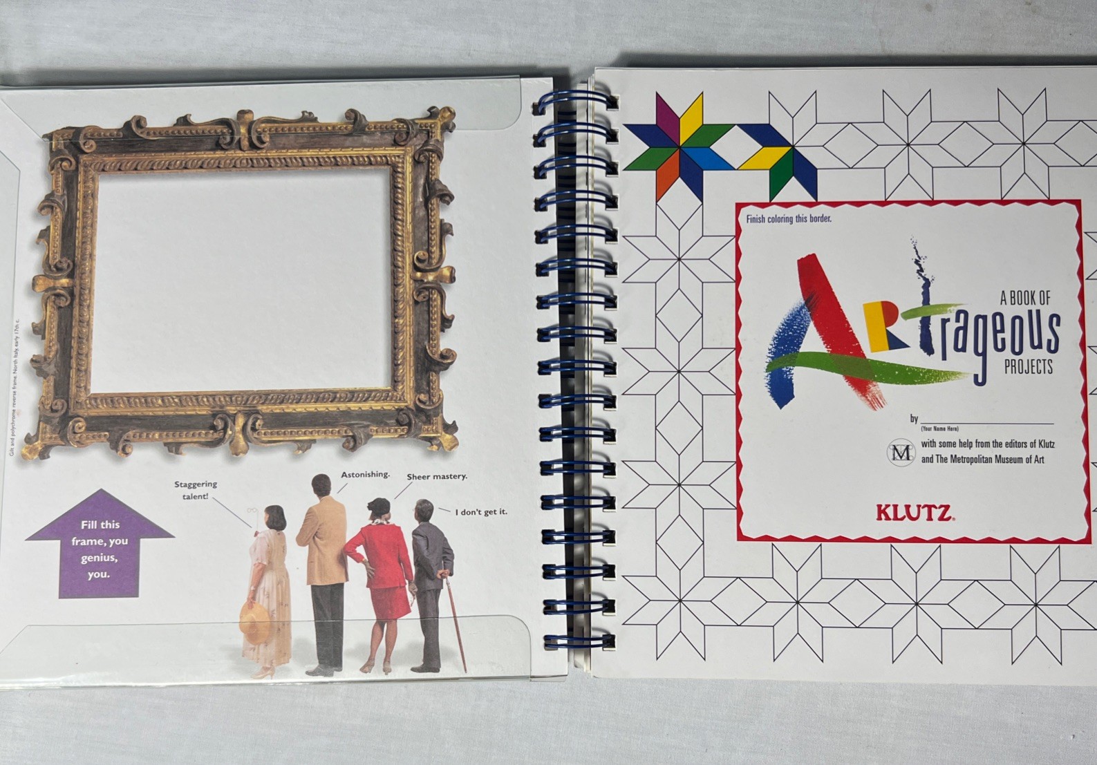 KLUTZ BOOK of ARTrageous Projects (with Metropolitan Museum Of Art) 2000. NEW!
