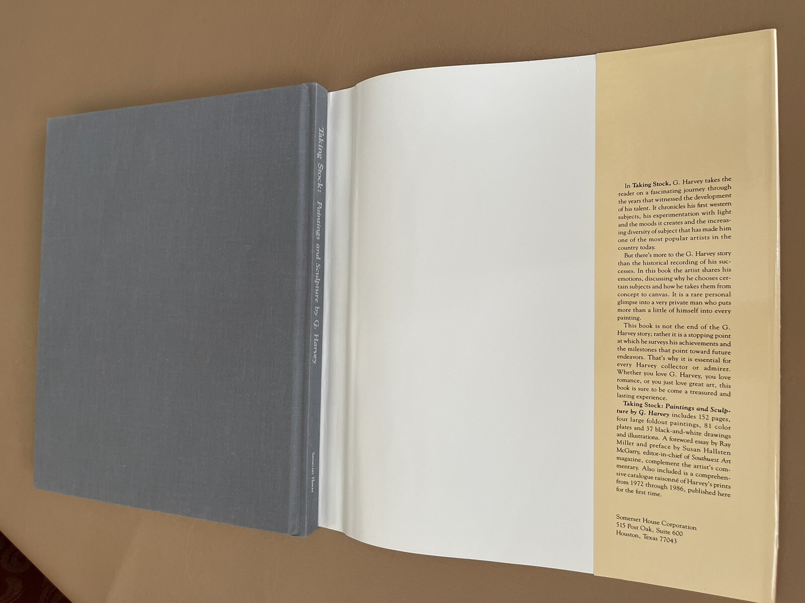 Taking Stock: Paintings and Sculpture by G. Harvey 1st Ed Signed With Vignette