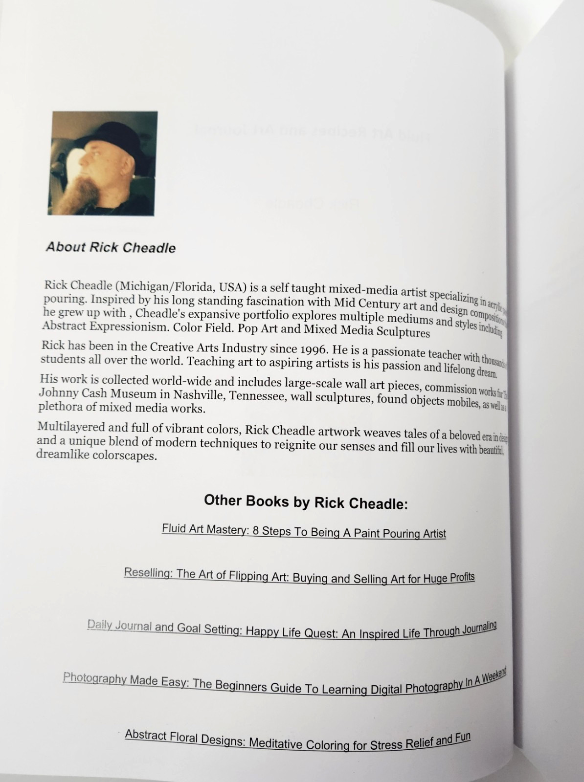 Fluid Art Recipes and Art Journal by Rick Cheadle 2018 TP 100+ Recipes 2018 TP