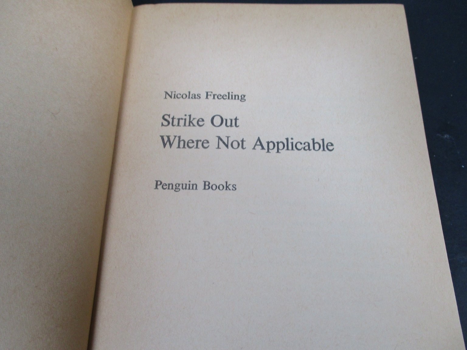 Strike Out Where Not Applicable Nicolas Freeling 1969 Crime Mystery Penguin