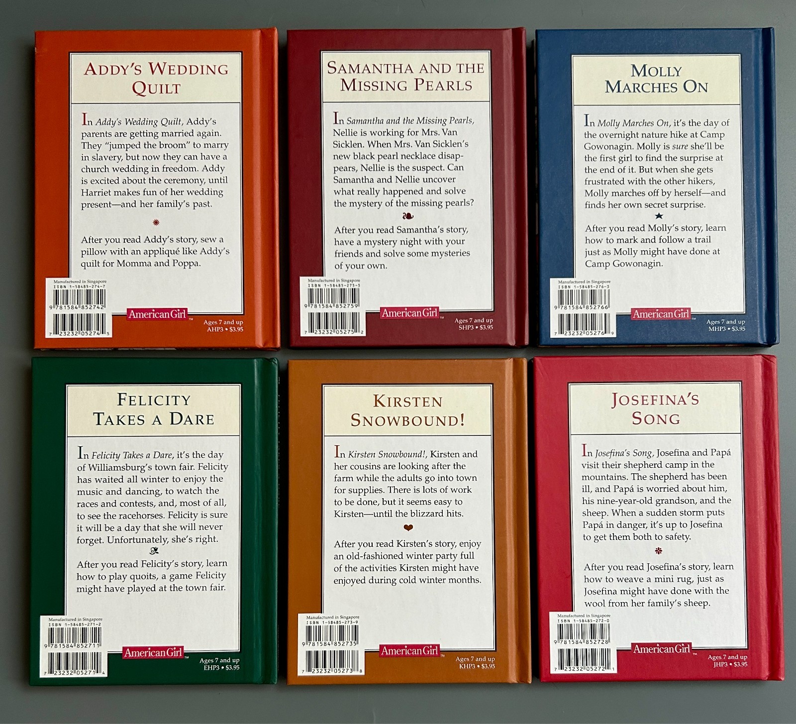 The American Girls Short Stories Set 3 – 6 Hardcover Books – Very Good -Slipcase