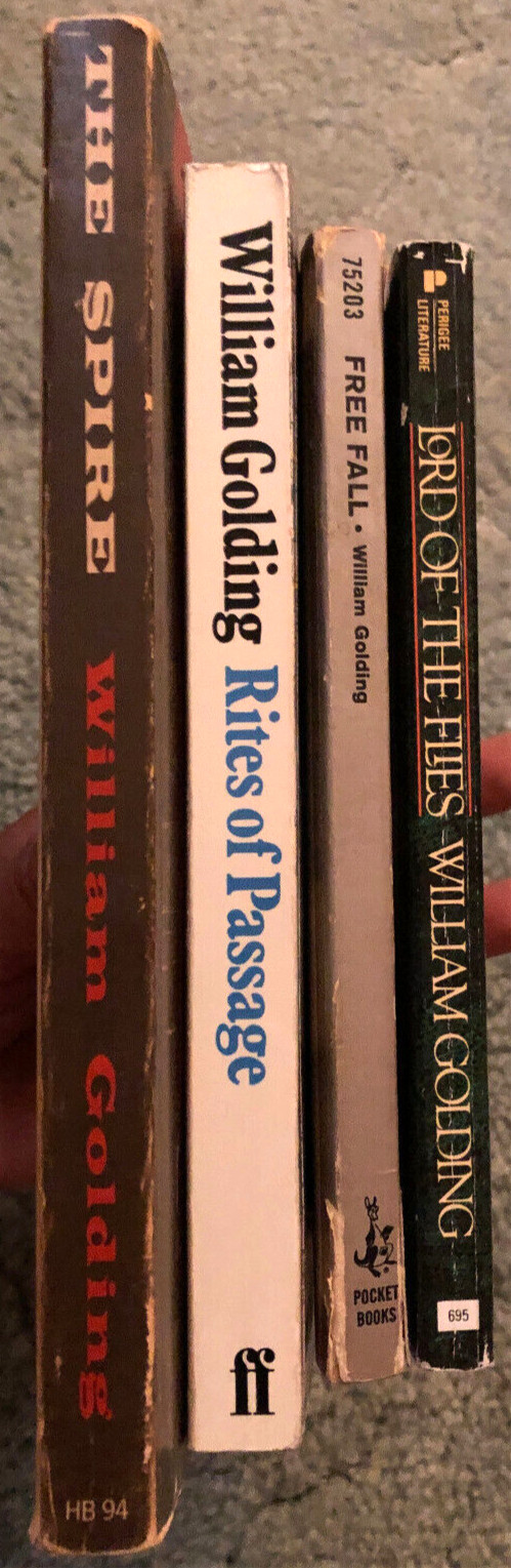 William Golding books, lot of 4, The Spire, Rites of Passage, Free Fall