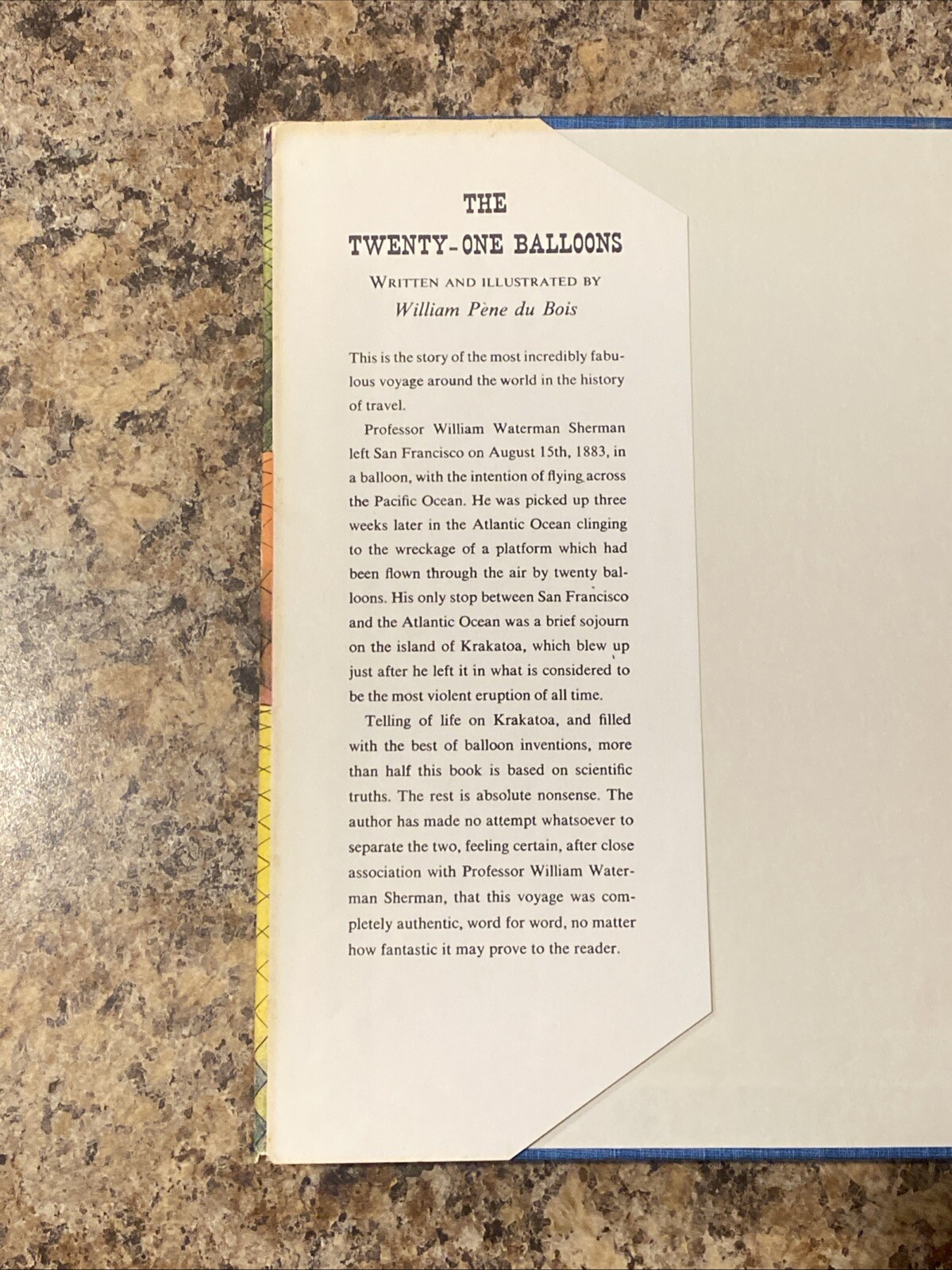 The 21 Balloons by William Pene du Bois – 10th Printing 1967 Very Good HC