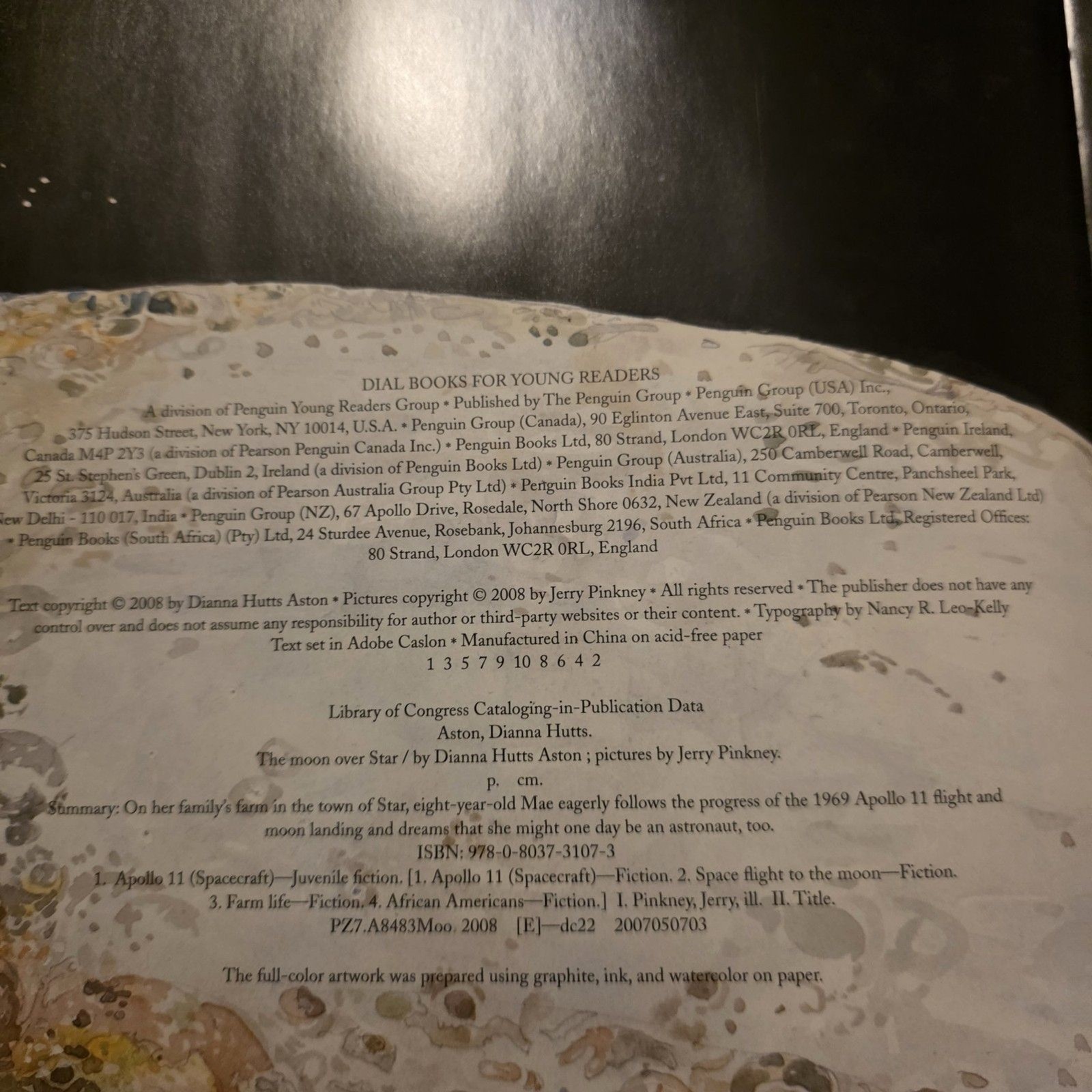 The Moon Over Star Signed Jerry Pinkney Hardcover w Dust Jacket 2008