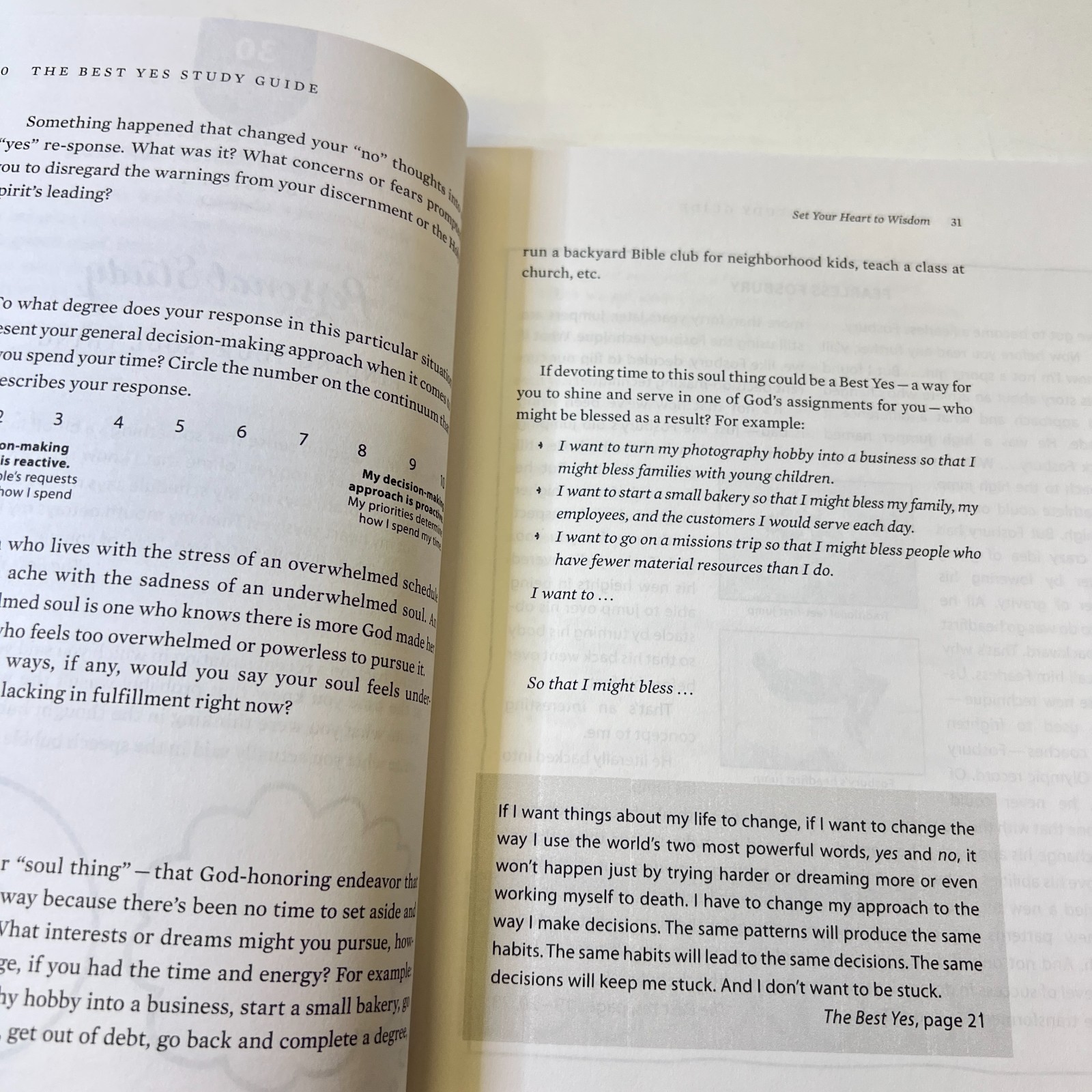 The Best Yes Study Guide: Making Wise Decisions in the Midst of Endless