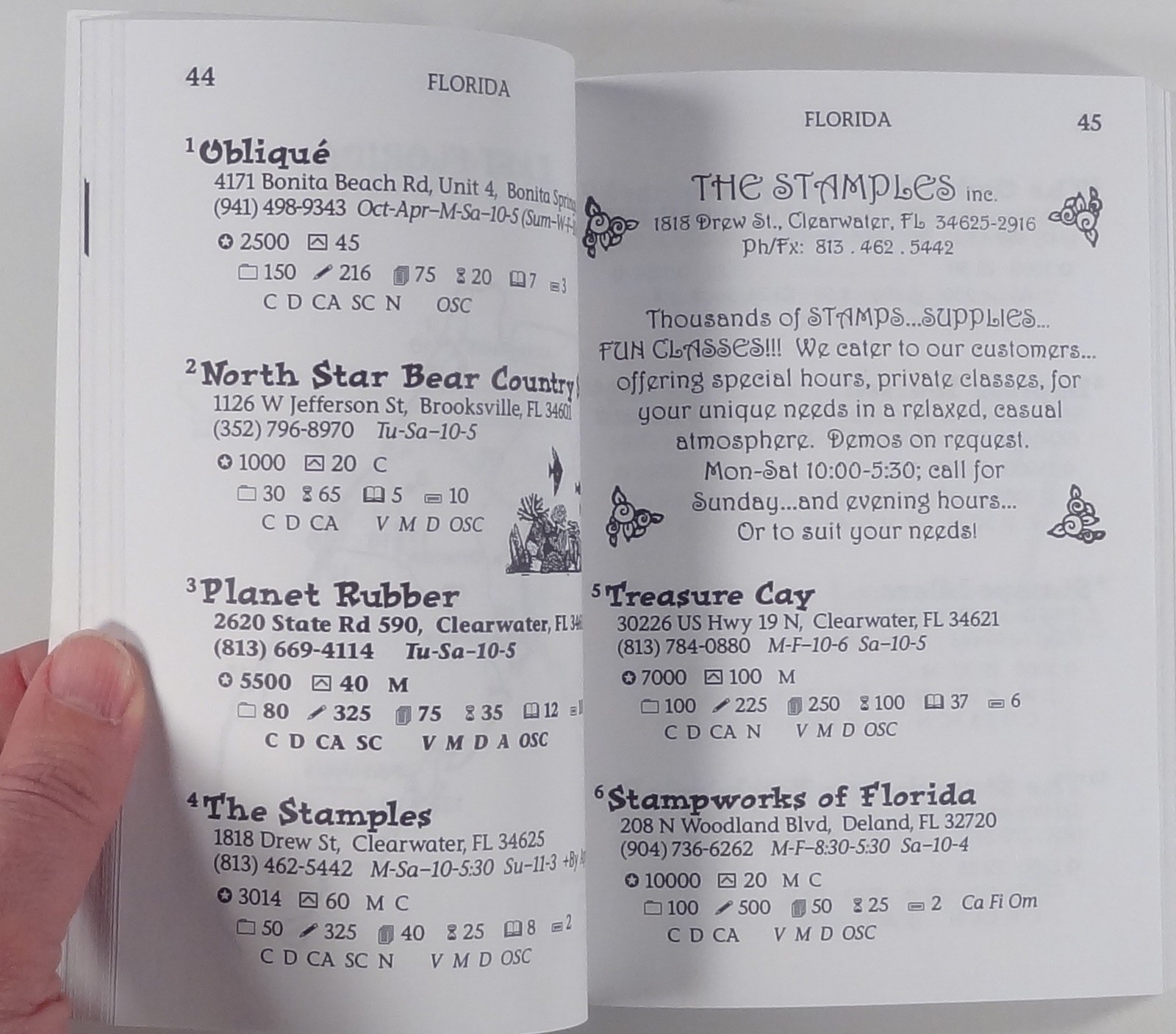 1997 A TRAVELER’S GUIDE TO RUBBER STAMP STORES worldwide CRAFTS scrapbooking