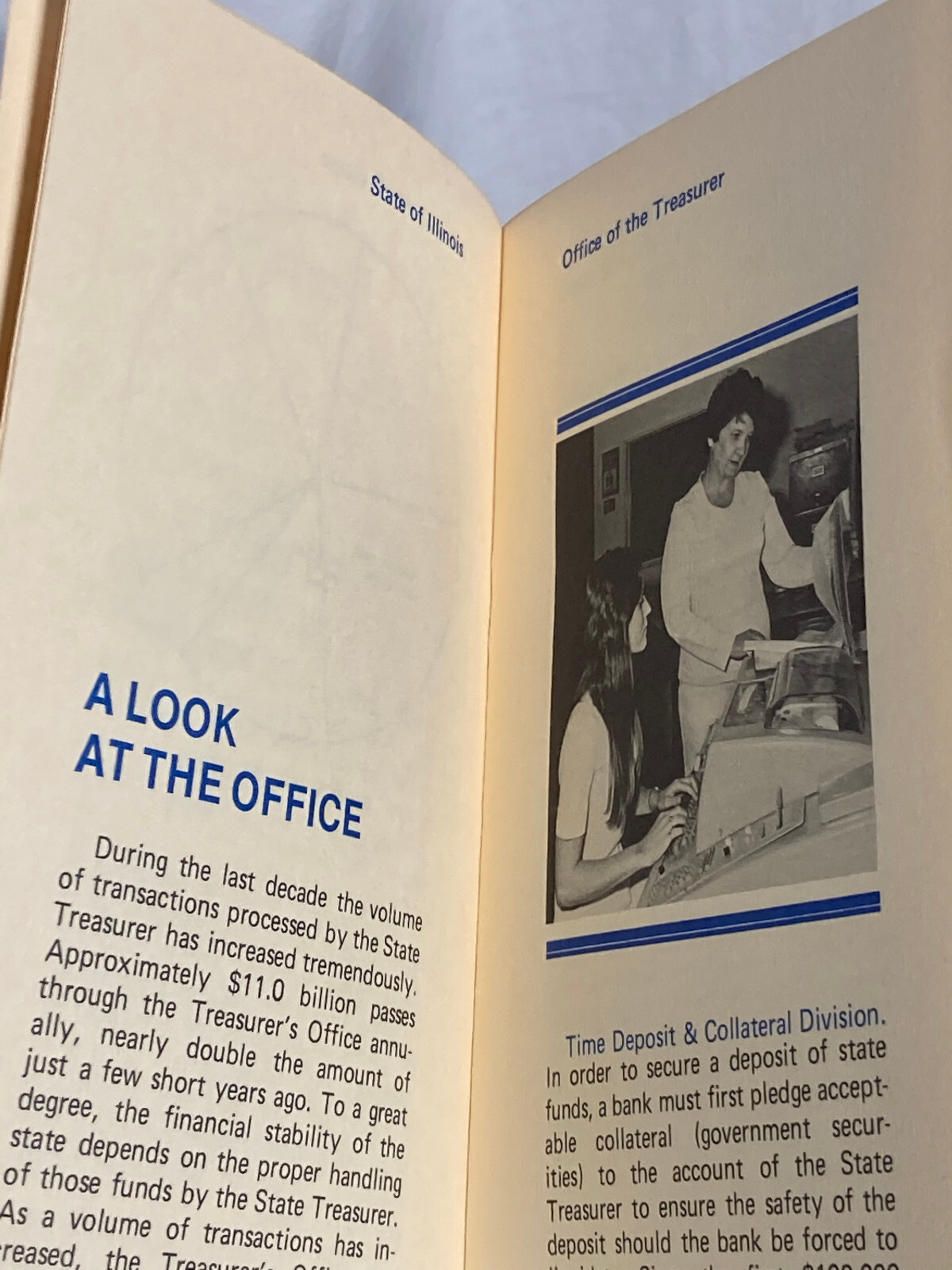 Vntg Office of tState Treasurer pamphlet Book 6/74 State of Illinois 19 pgs USA