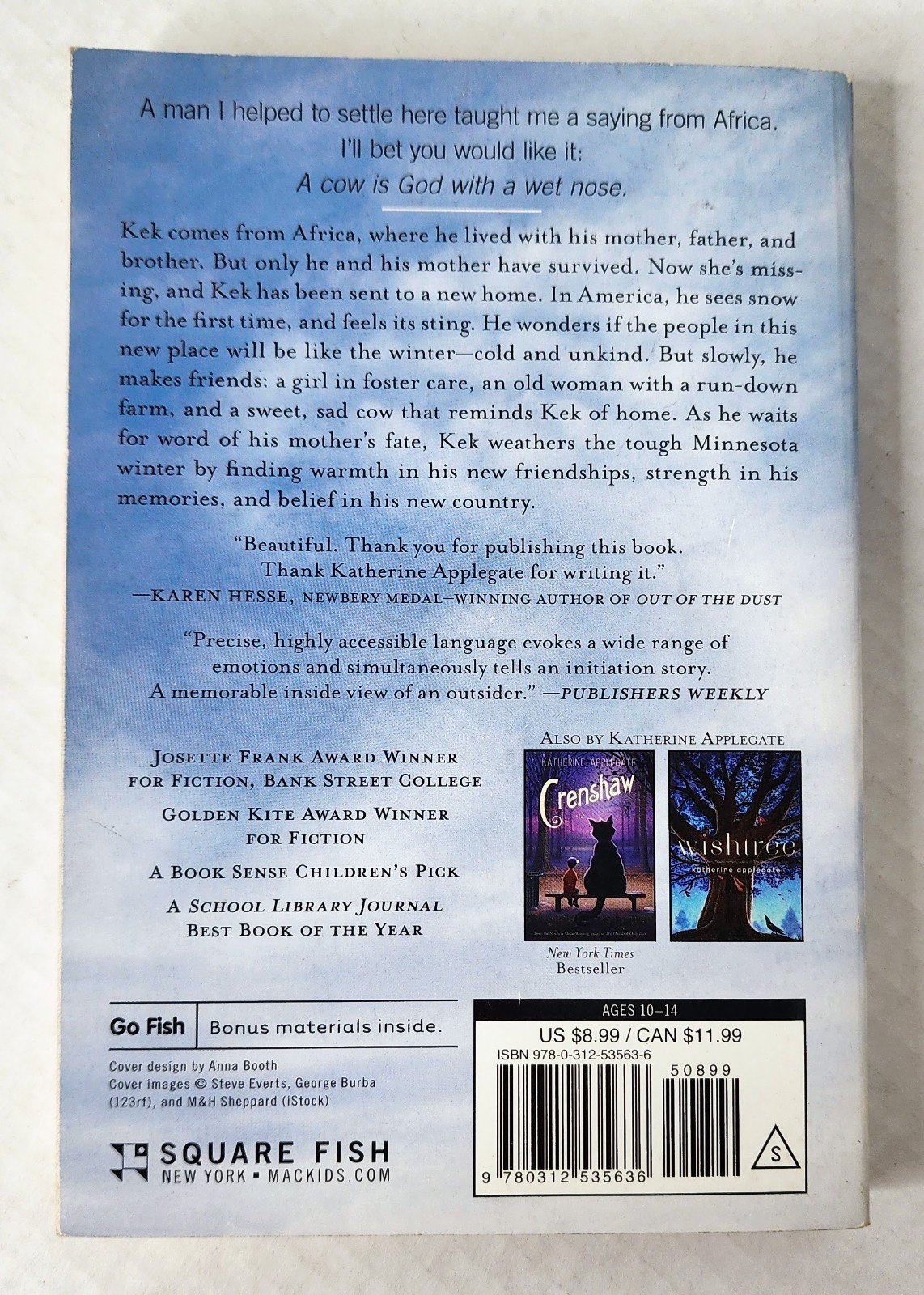 Home of the Brave Katherine Applegate PB 2008 Annotated Study Copy ISBN 03125356
