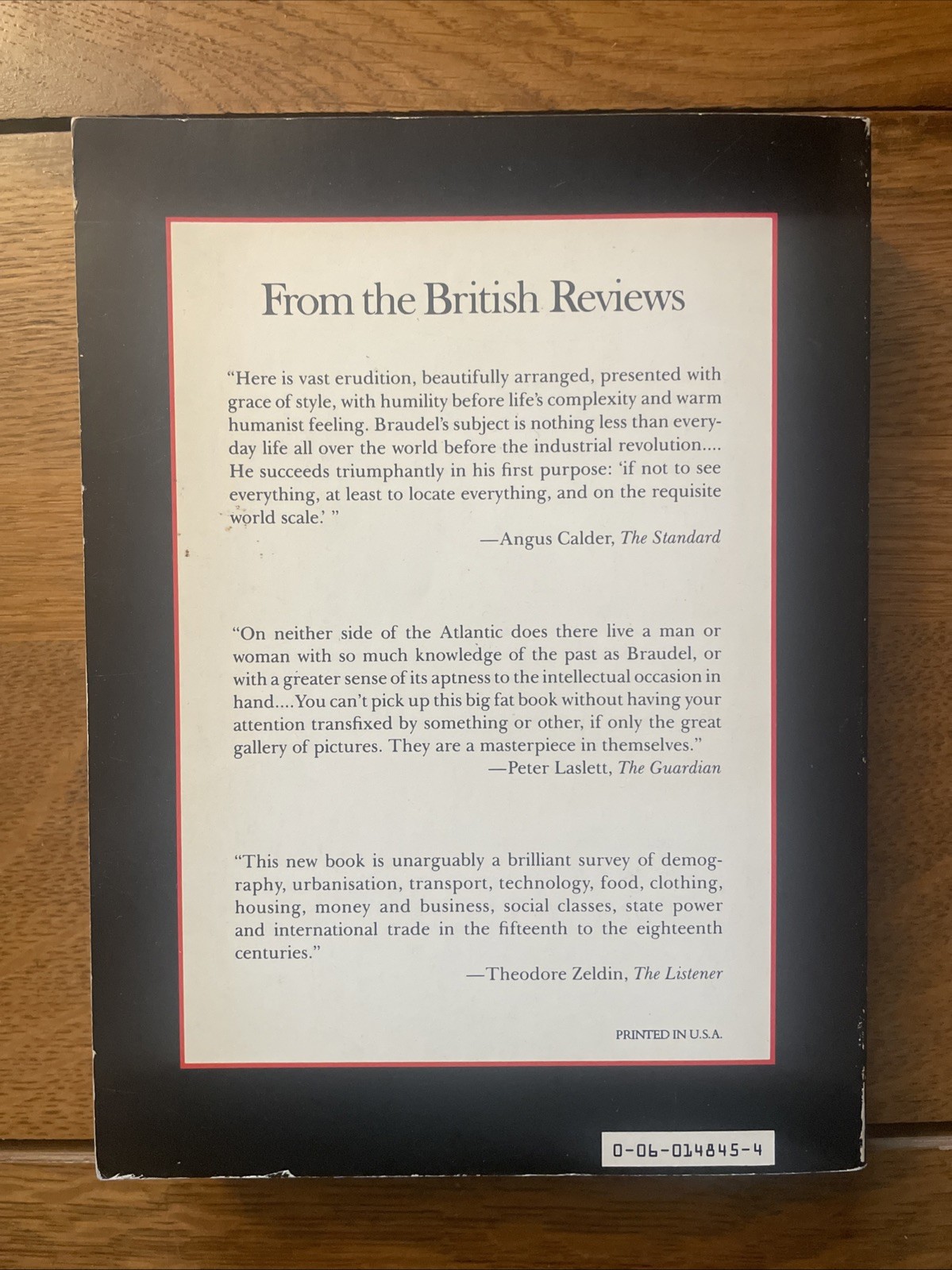 Fernand Braudel: Civilization & Capitalism Vol 1-3 Harper & Row Tr Pbks