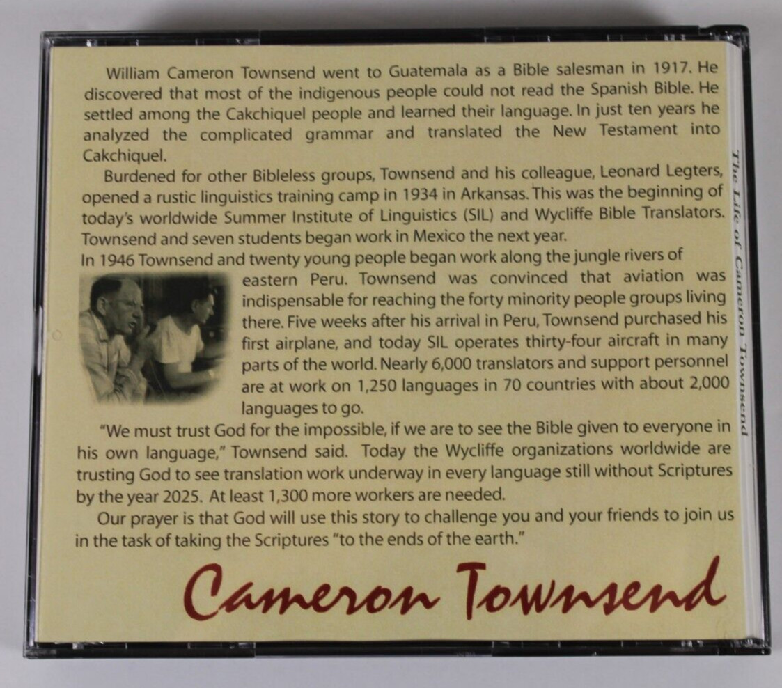 The Life of Cameron Townsend – 4 CD Dramatization – Wycliffe Bible Translators