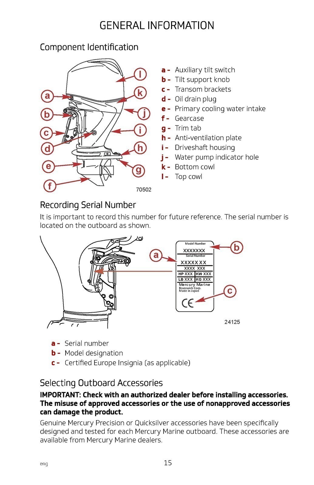 MERCURY 30 40 50 60 FOURSTROKE MOTOR OWNERS MANUAL, WIRE FASTENED – TOUGH JACKET