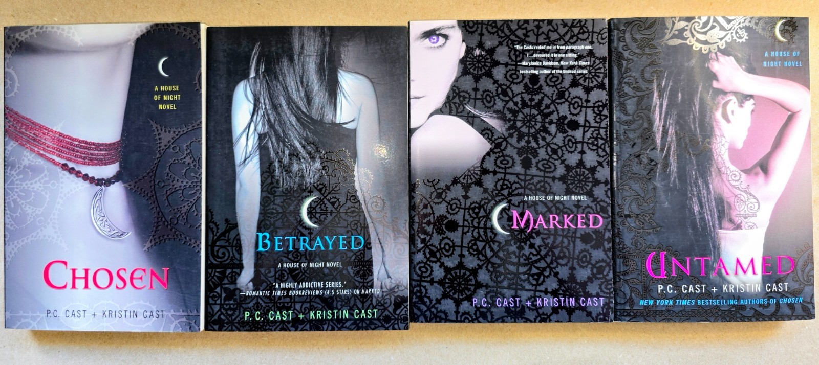 HOUSE of NIGHT Paperback Books Boxed Set of 4 With Full Color Poster by P C Cast