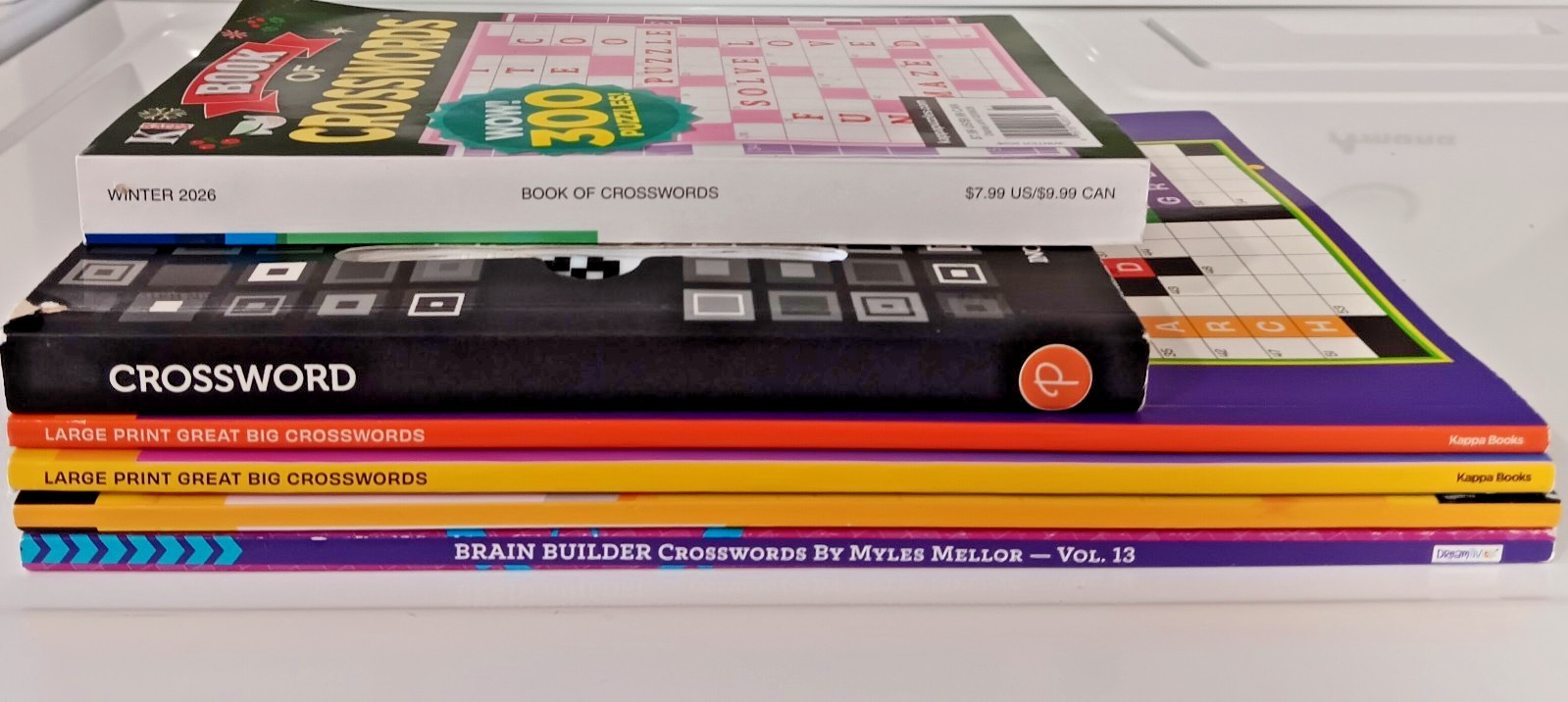 Lot of 6 Crossword Puzzle Books Kappa Dreamtivity Bendon Parragon Small-LG Print