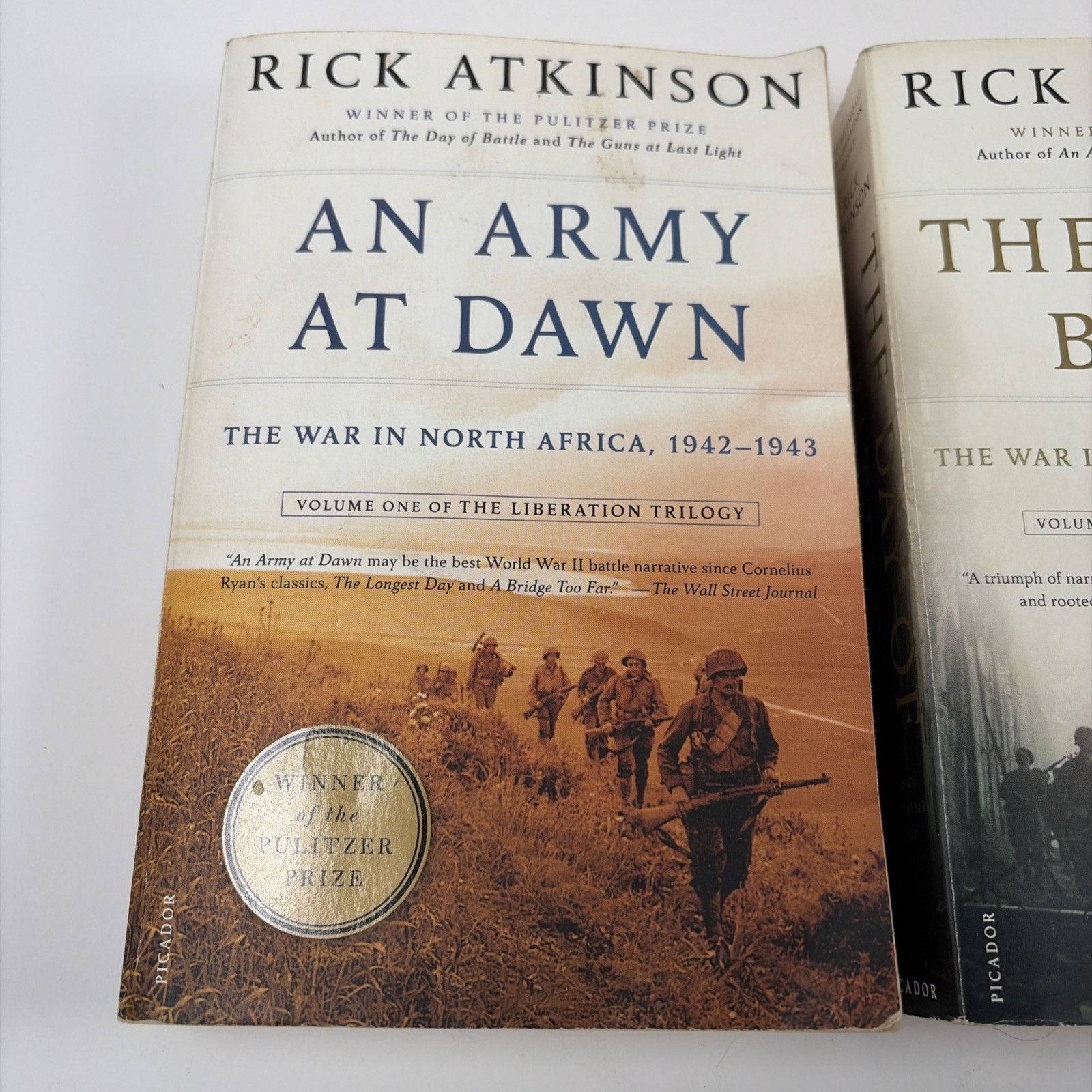 The Liberation Trilogy Soft Cover Paperback – Rick Atkinson Signed- 3 book set