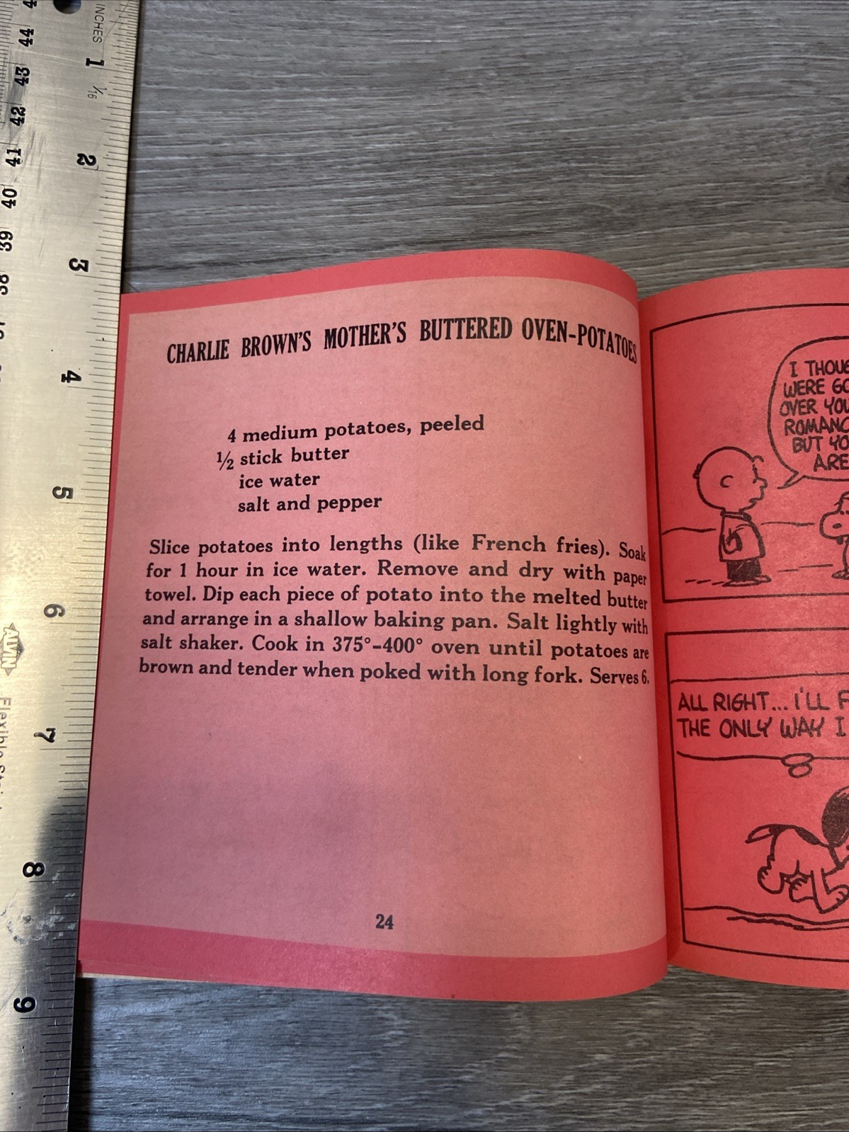 Vintage Paperback Peanuts Charlie Brown Cookbook Linus Snoopy 1975 5.5″ x 5.5″