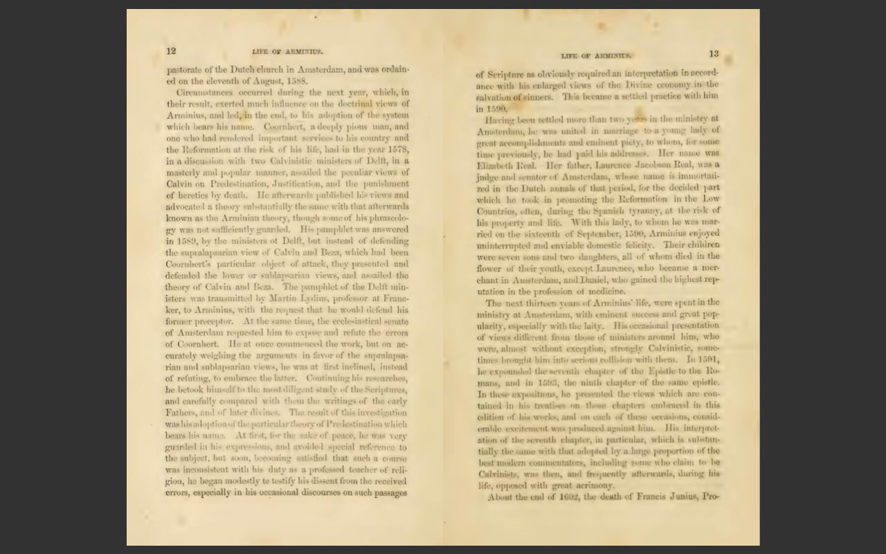 The Works of James Arminius, 1853 Edition, 3 VOLUME E-Book Set on CD-ROM