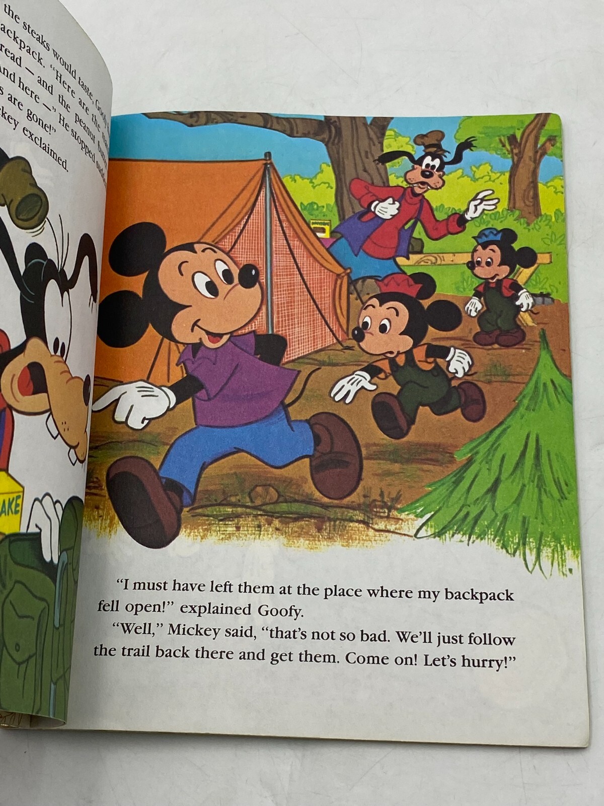 Mickey Mouse and Goofy THE BIG BEAR SCARE VTG Little Golden Book Disney 1978