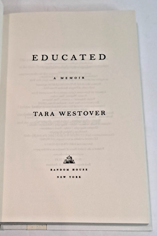 ‘Signed’ Educated by Tara Westover (2018) 1st Edition Hardcover SHELF