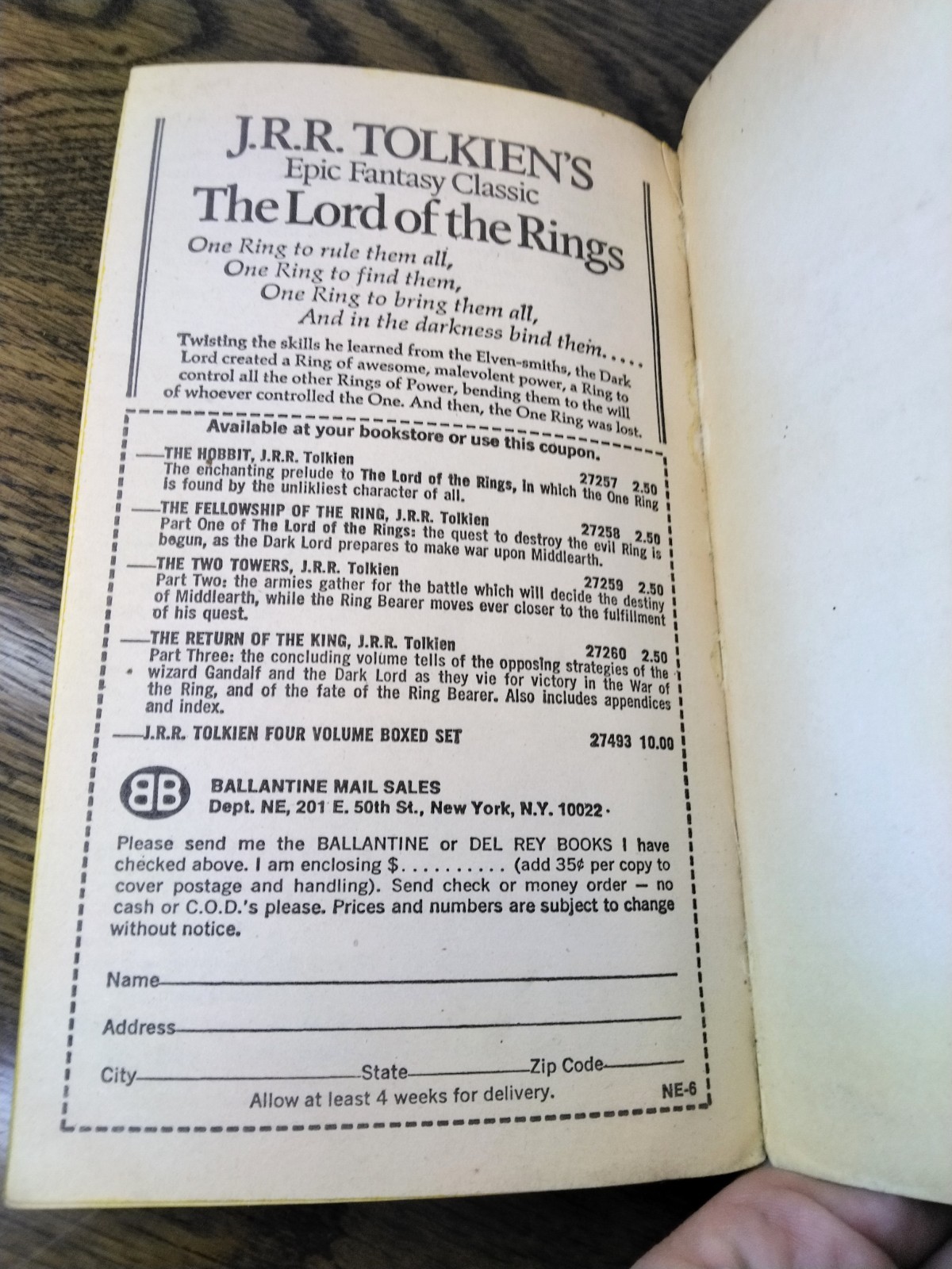 Lord of the Rings Paperback Lot Two Towers Return of the King J.R.R. Tolkien 80s