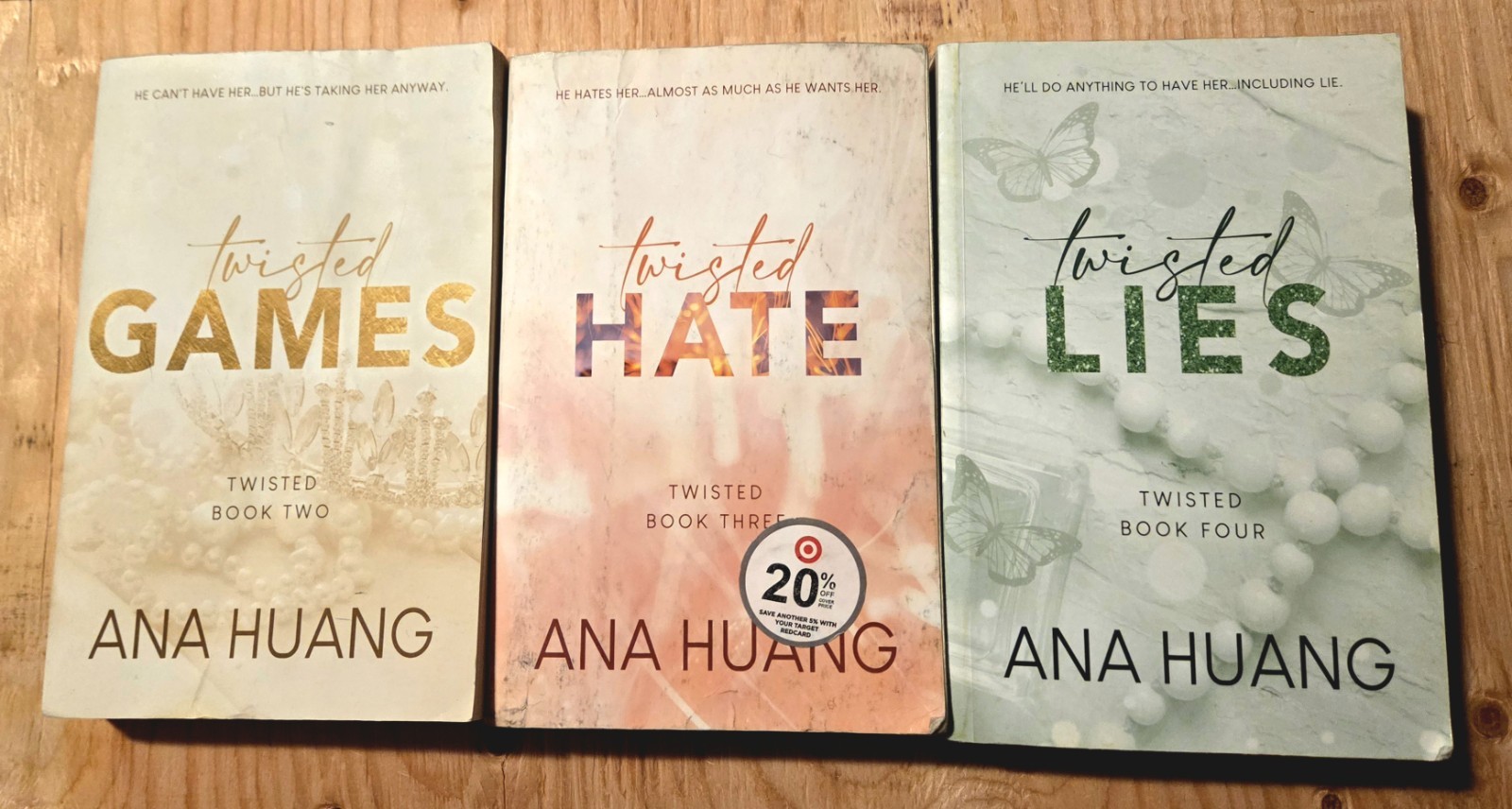 Ana Huang Twisted Series Books 2-4 Games Hate Lies Paperback Lot