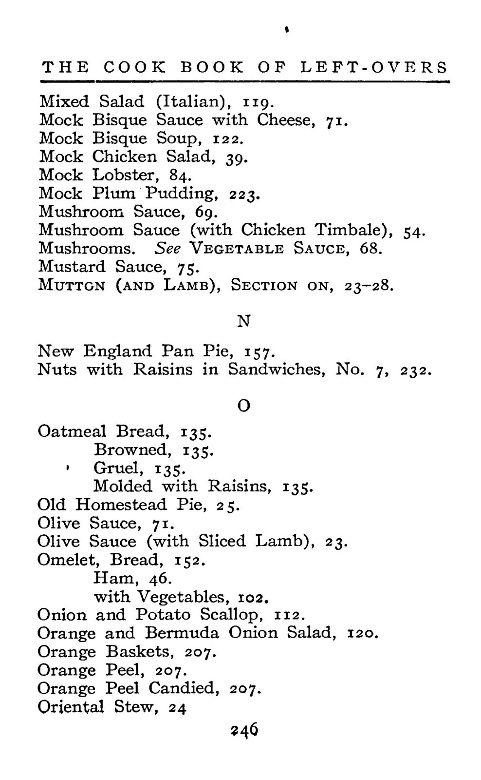 1911 The Cook Book Of Left Overs 252 Pages