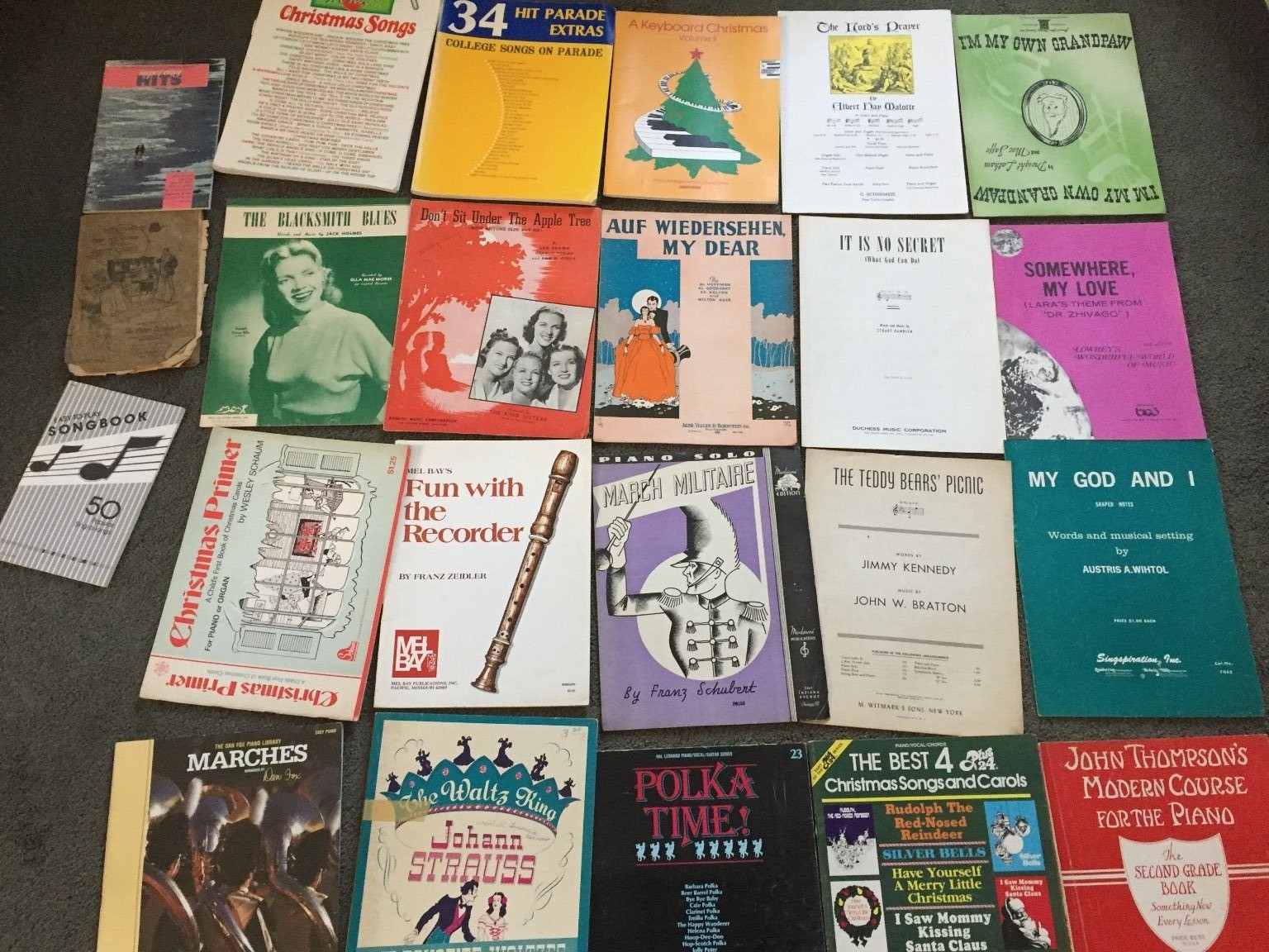 Various Song book & music lot vintage and modern Christmas Piano, instruments