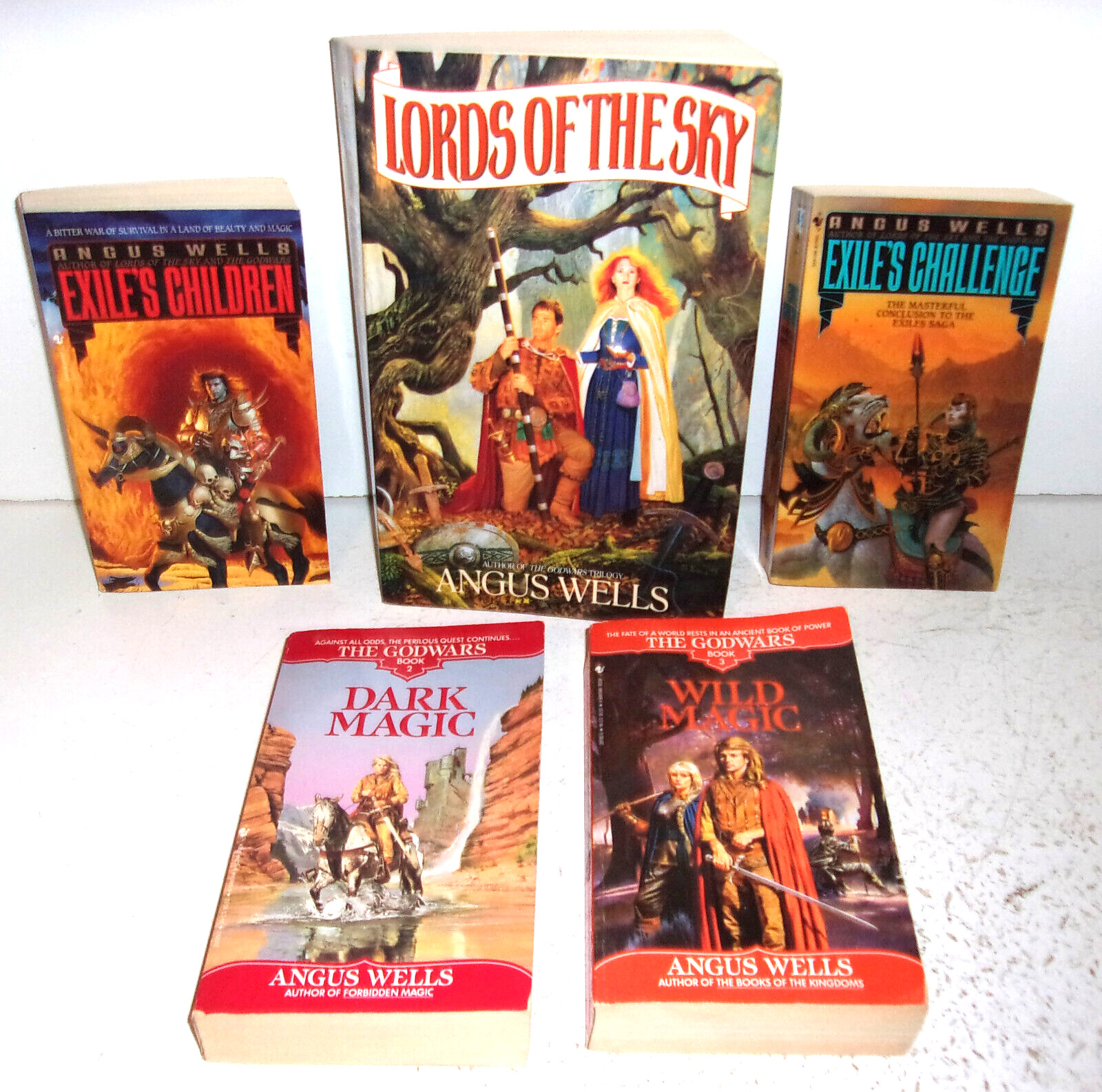 5 Angus Wells Books Both Exiles Saga Books 2 & 3 from the Godwars, Lords of the