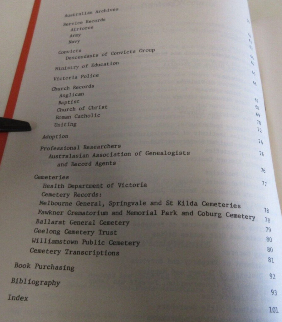 Family and Local History Sources in Victoria – Brown et al. – 106 Pages – 1990