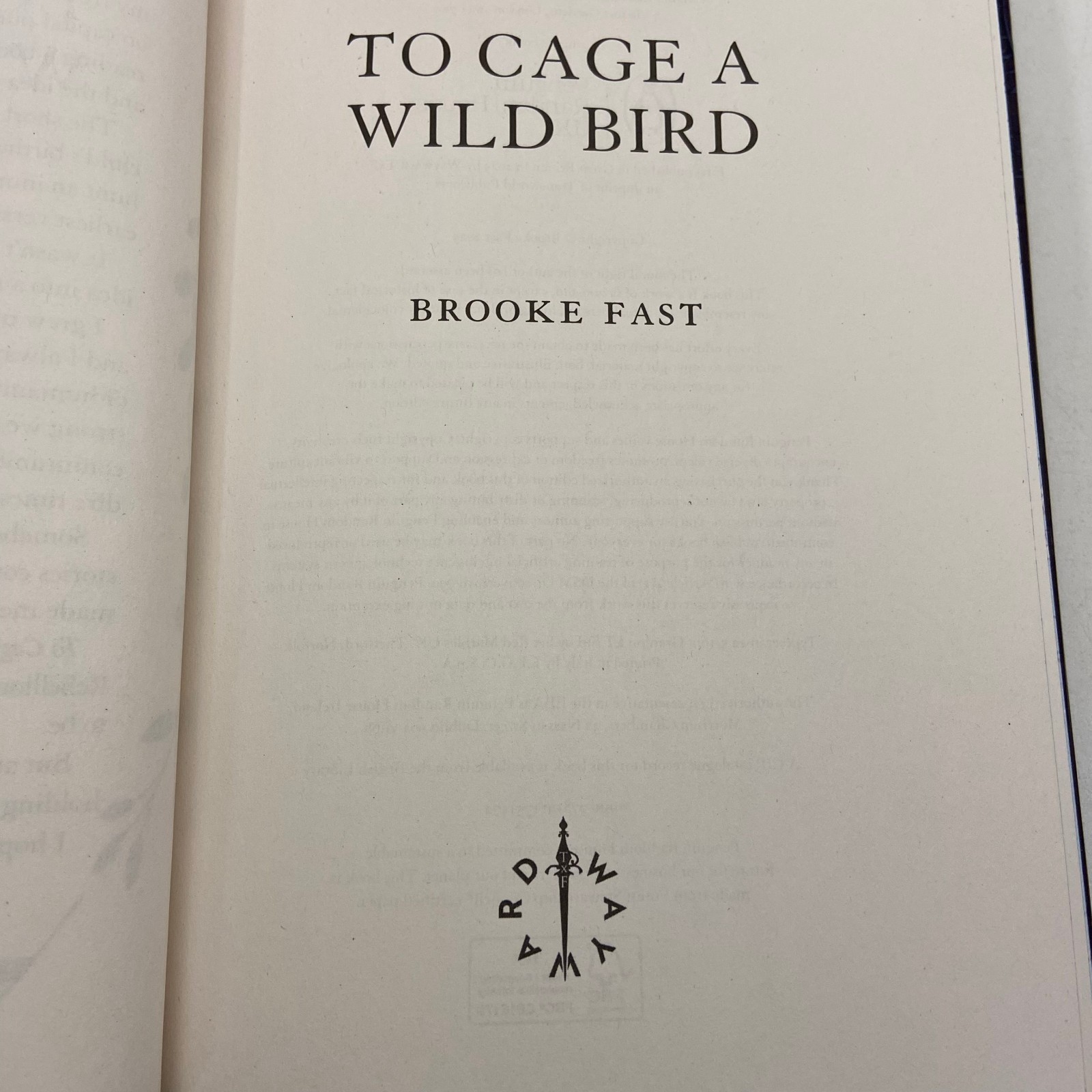 To Cage A Wild Bird Brooke Fast SIGNED FairyLoot Exclusive Edition 2025 HCDJ