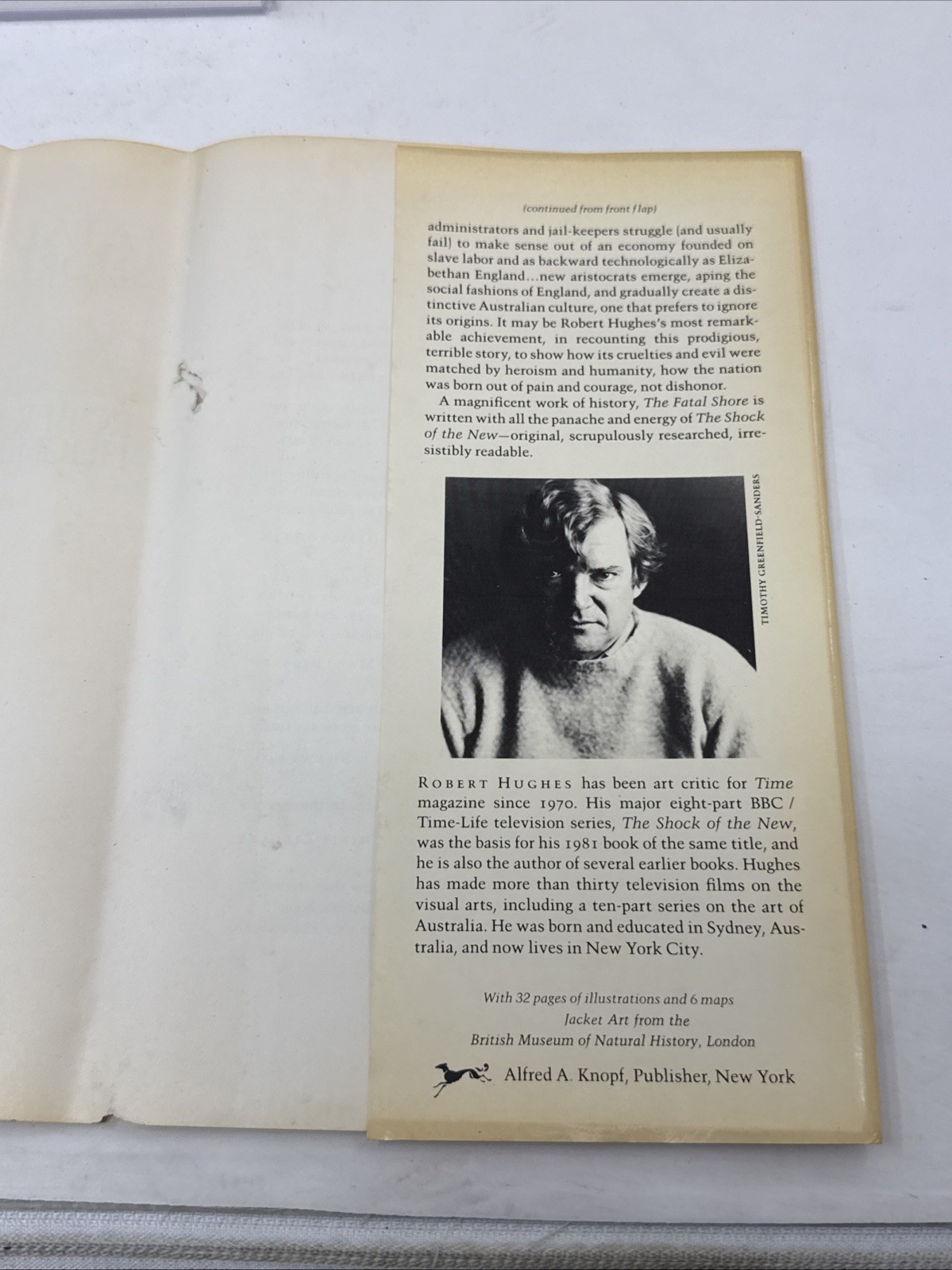 The Fatal Shore by Robert Hughes 1987 1st US Edition Hardcover