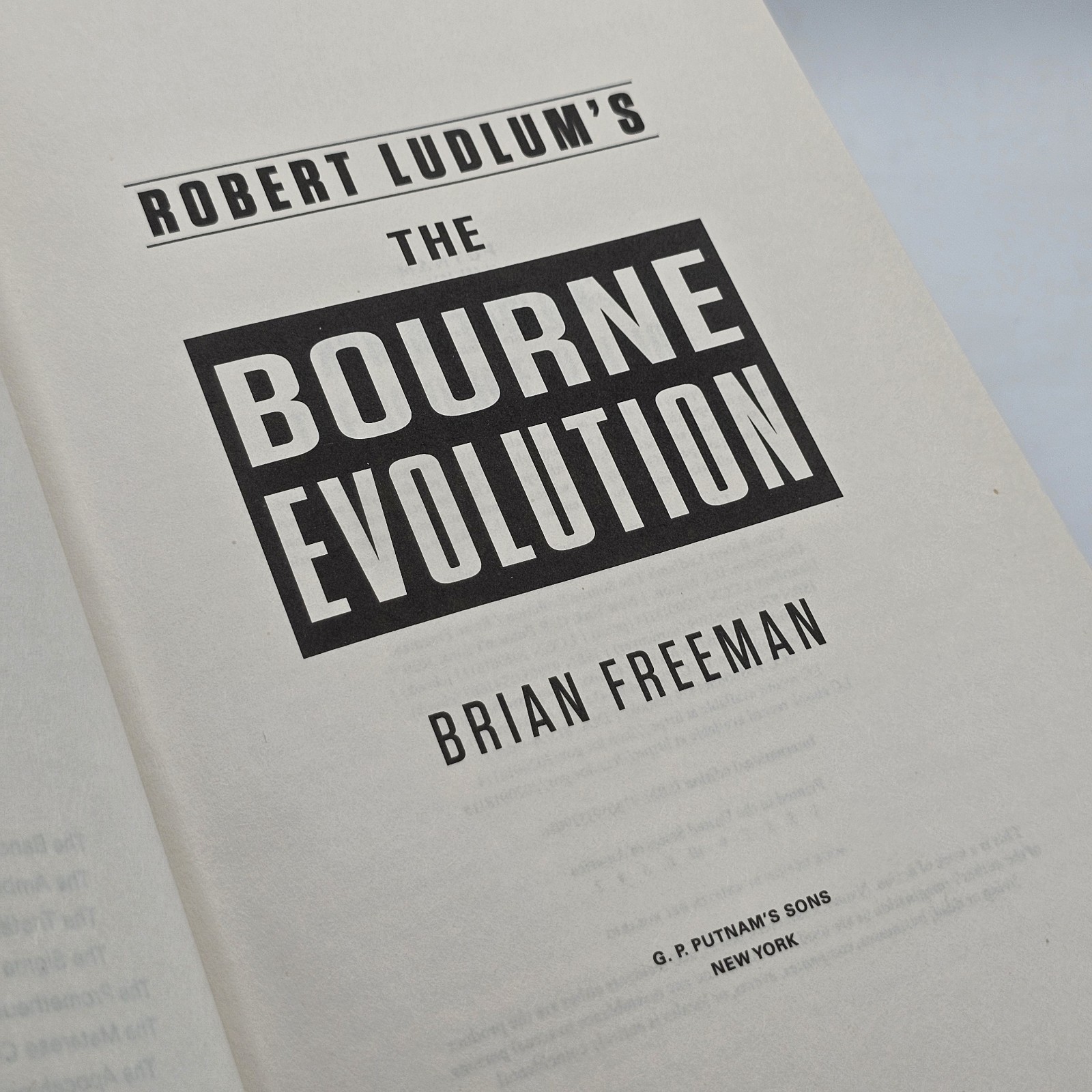 The Bourne Evolution Brian Freeman 2020 First Edition HC w/DJ Jason Bourne