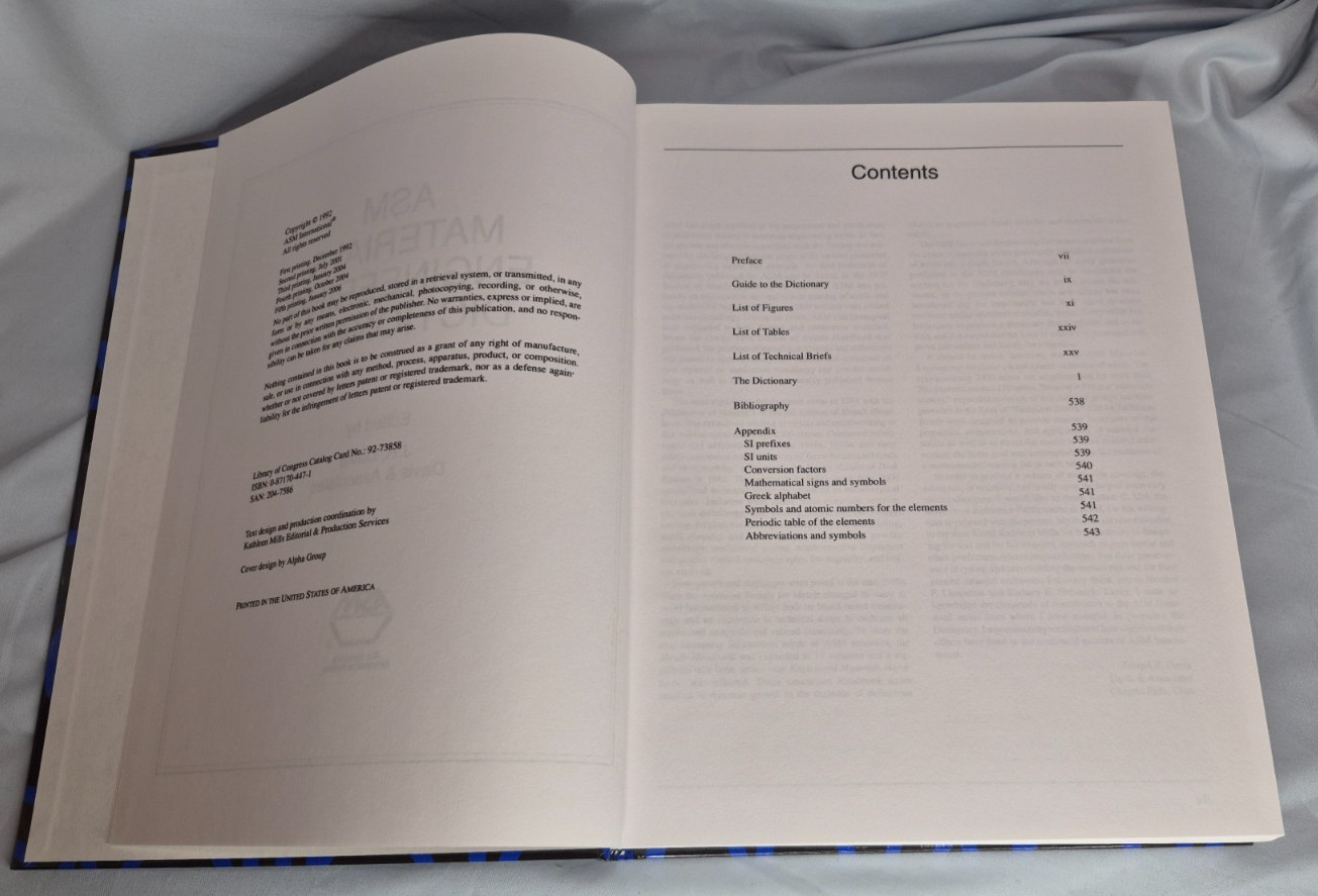 ASM Materials Engineering Dictionary by J. R. Davis (1992, Hardcover)