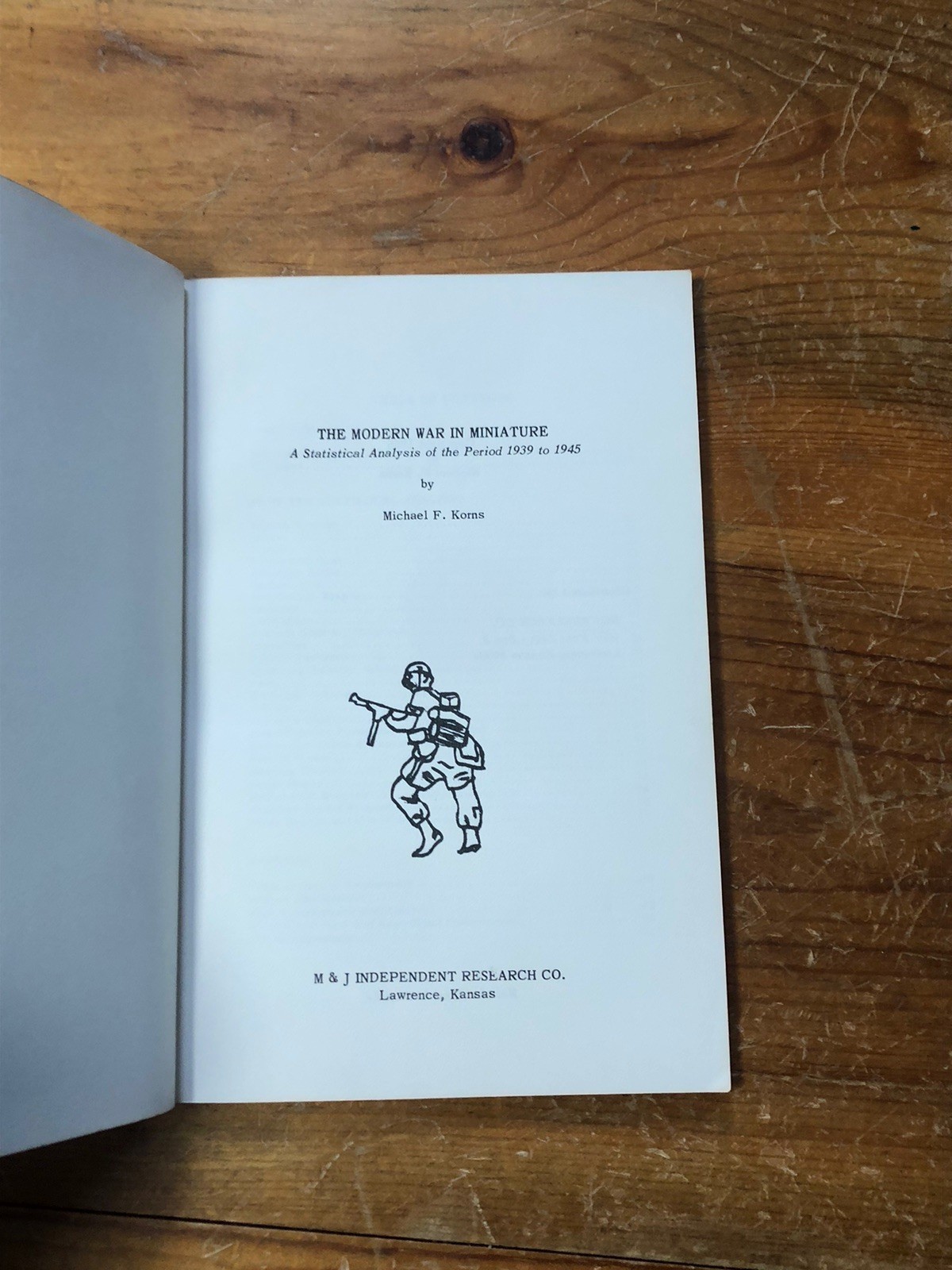 Modern War in Miniature Michael F. Korns 1966 Rare