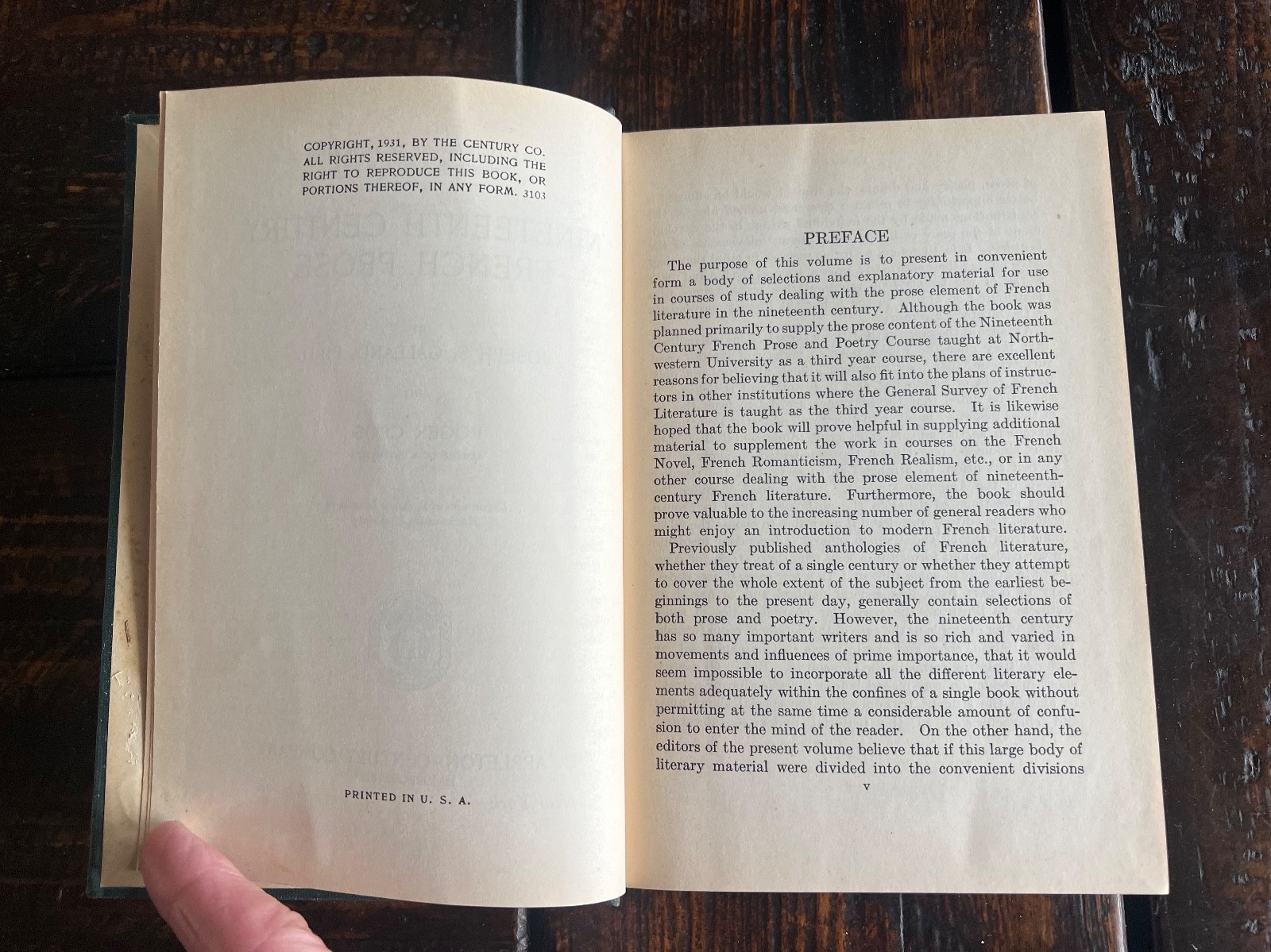 Nineteenth Century French Prose By Joseph S. Galland & Ropger Cros 1931