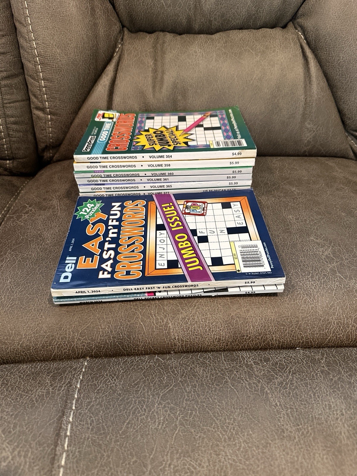 Lot of 10 All Easy Dell Penny Press ALL EASY Crossword Puzzle Books UNSORTED