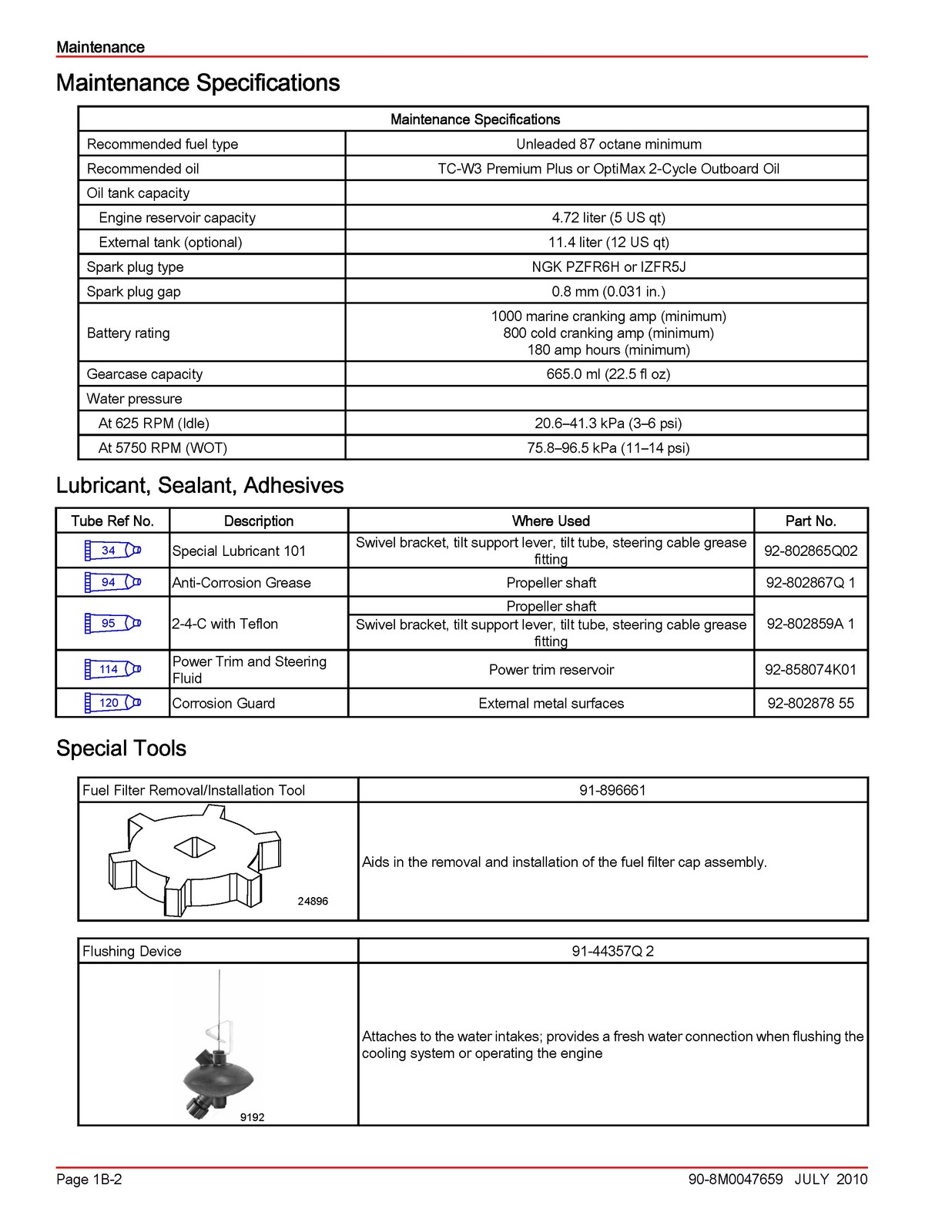 MERCURY MERCRUISER 75 90 115 125 115 Workshop Manual 2010 SN 0T801000 Up – BOUND