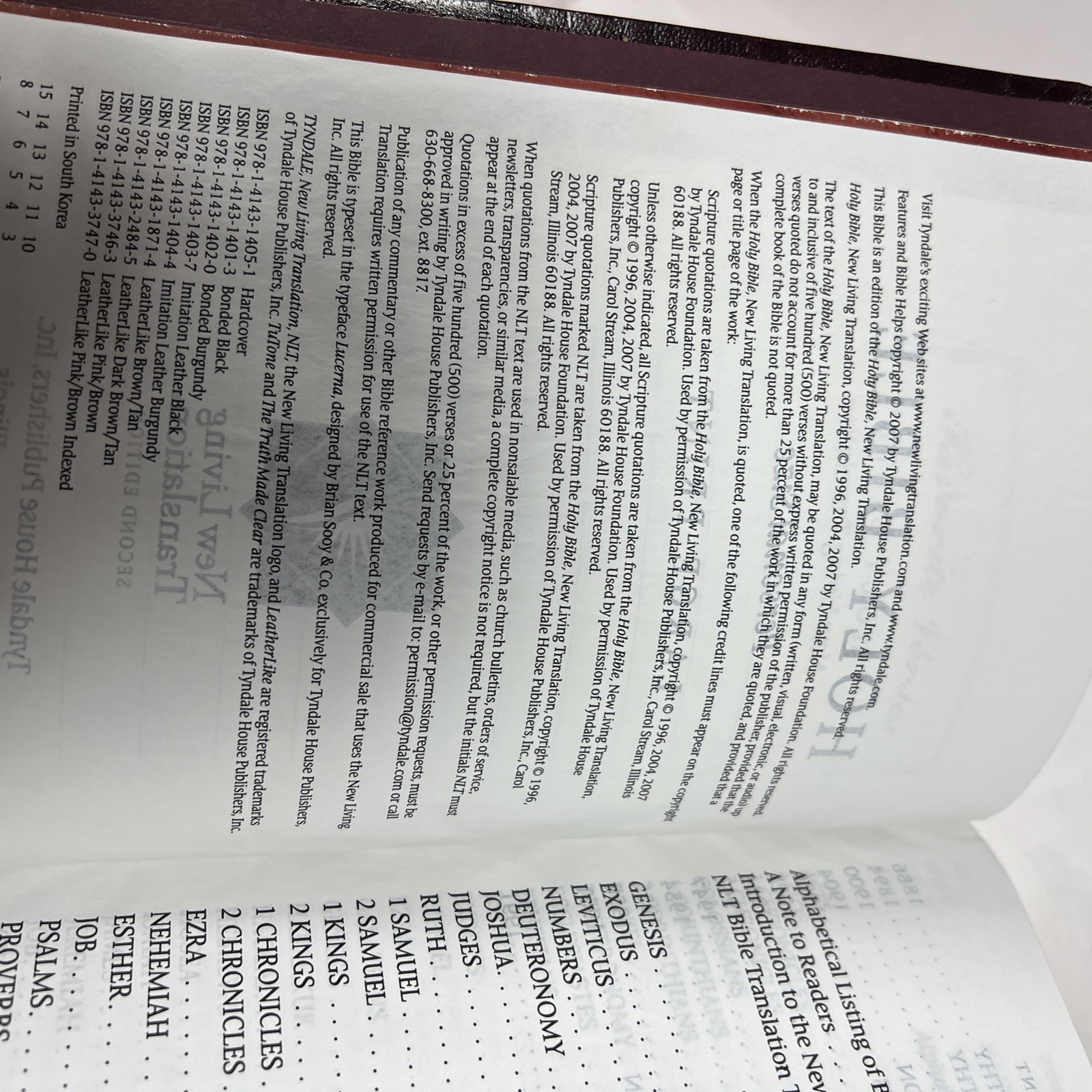 Holy Bible New Living Translation Tyndale Red Letter Personal Size LARGE PRINT