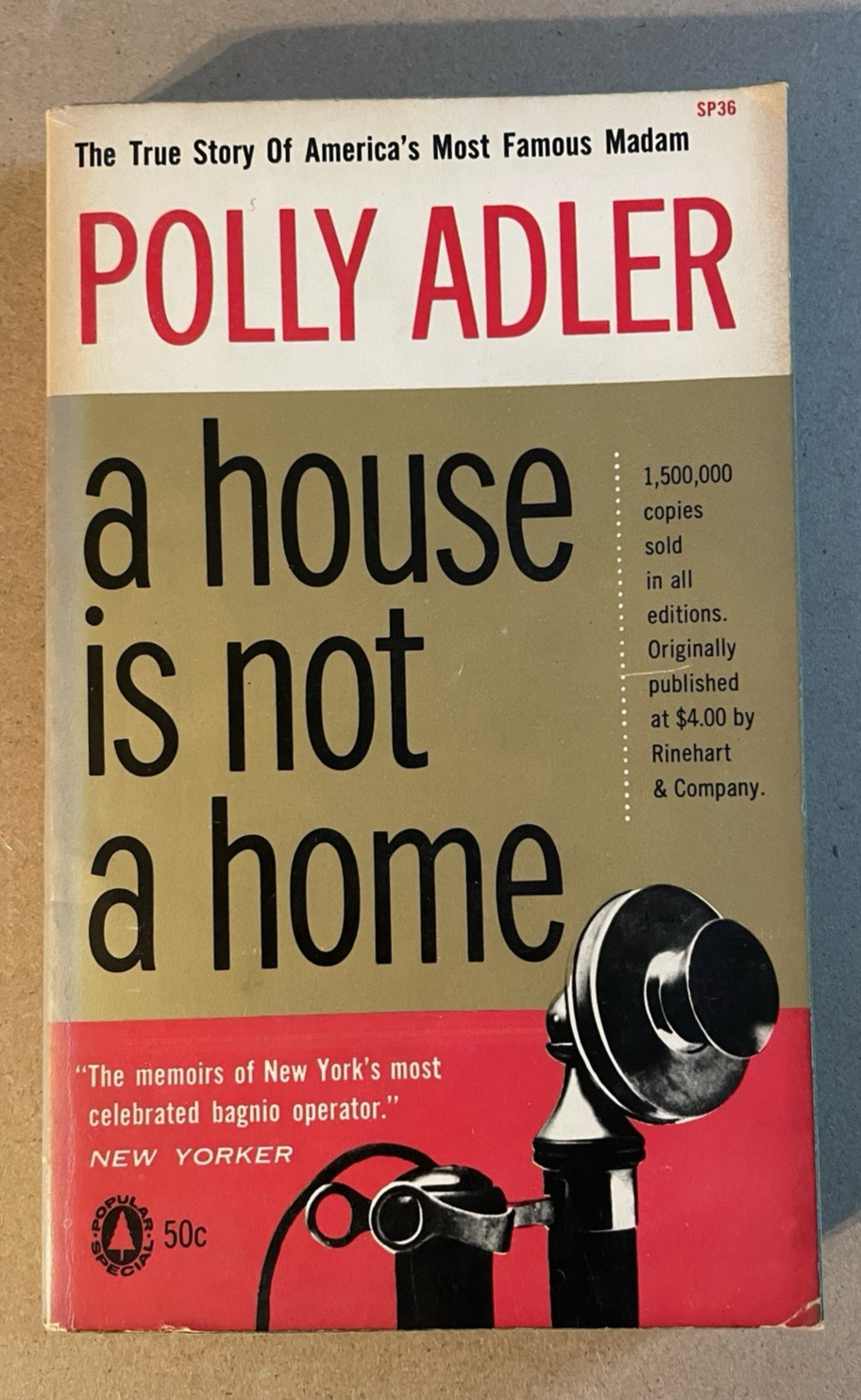 1961 A House Is Not A Home Polly Adler Popular Library Madam Special Pocket Size