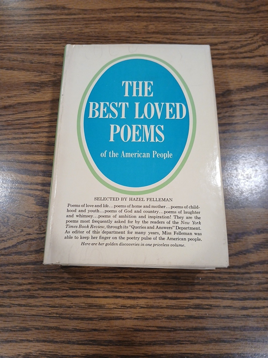The Best Loved Poems of the American People 1936 BCE Doubleday HC Hazel Felleman
