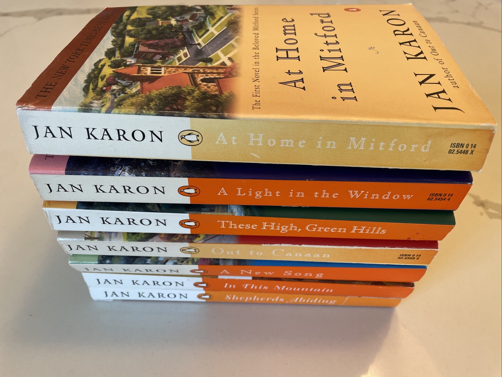 Lot of 7 MITFORD SERIES Penguin BOOKS/Jan Karon/AT HOME IN MITFORD 1,2,3,4,5,7,8