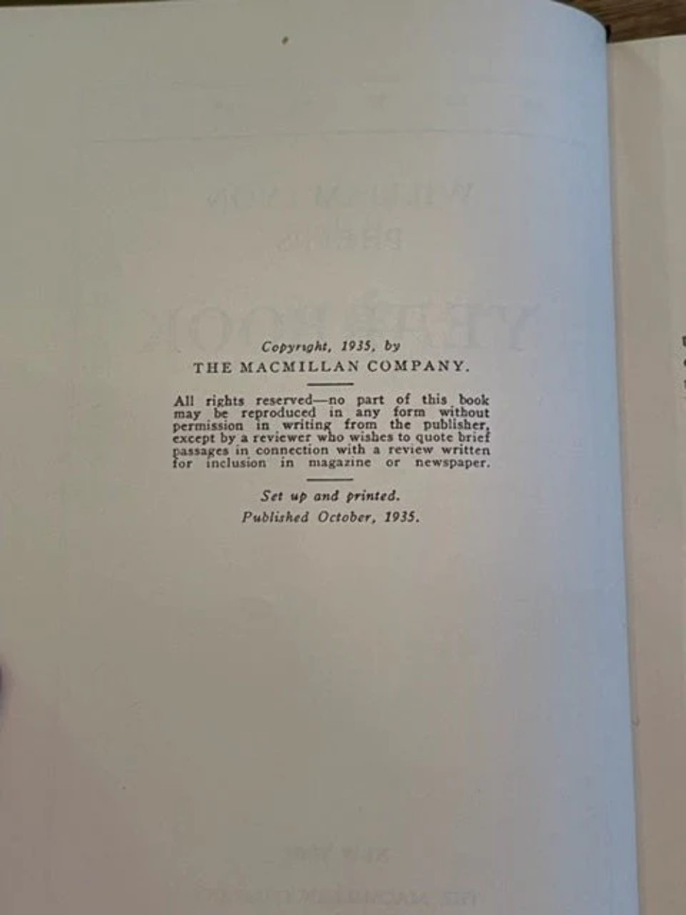 “William Lyon Phelps Yearbook” (1935)