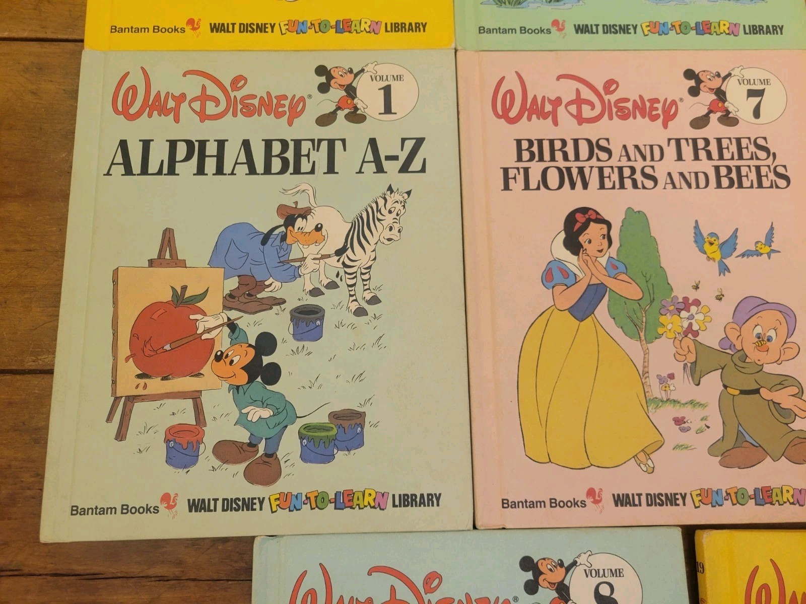 Walt Disney Fun to Learn Library Set Lot of 8 Books Bantam 1983