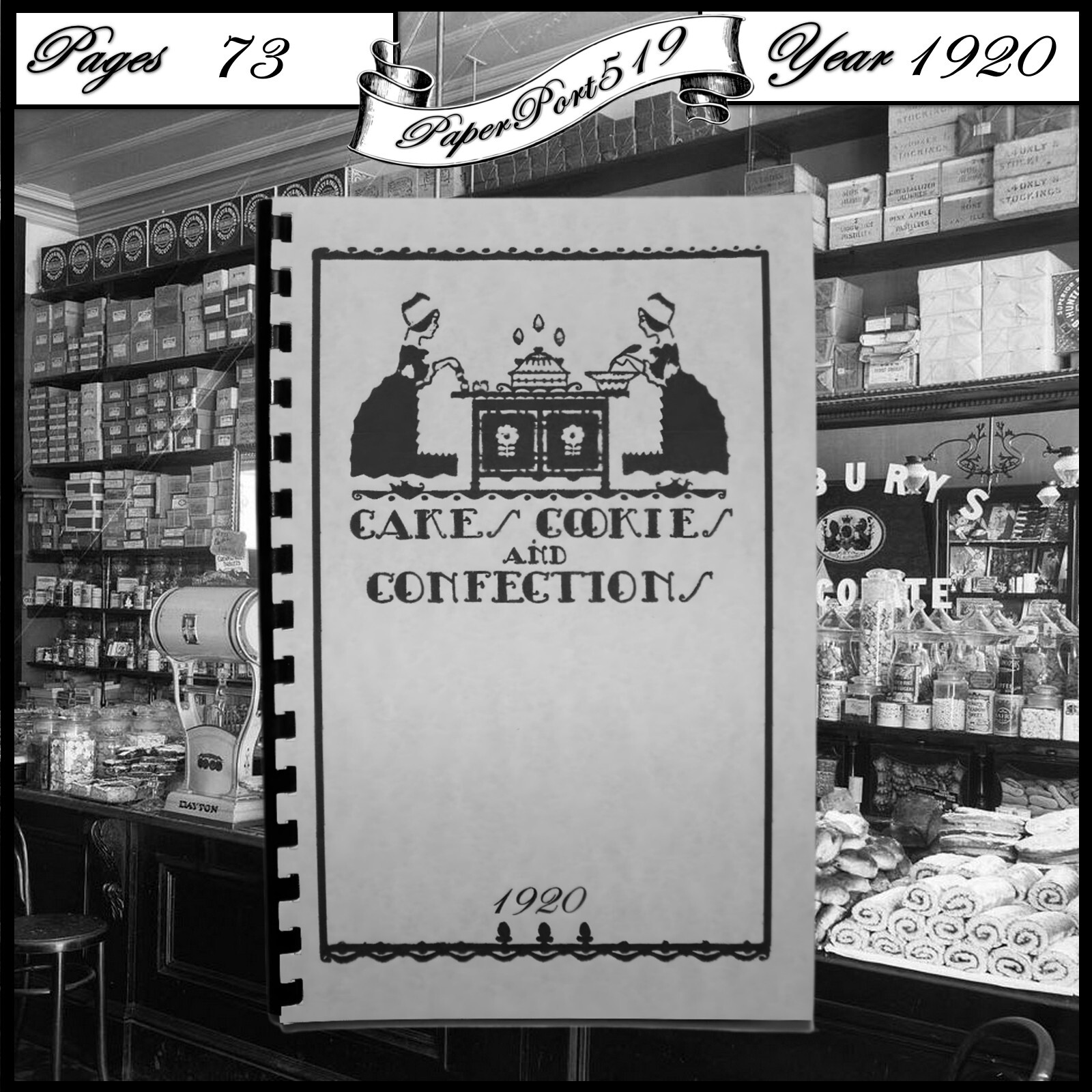 “1920” Cakes, Cookies And Confections Vintage Cook Book 73 Pages