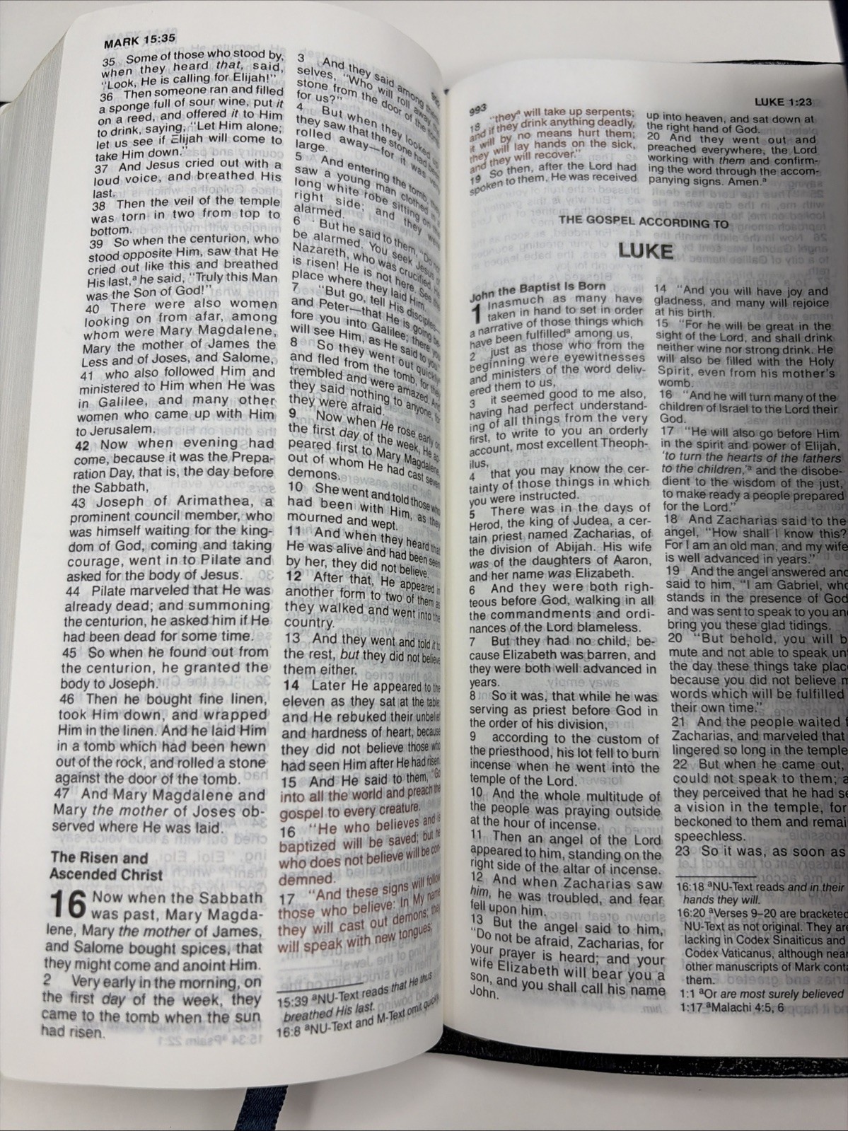 NKJV Holy Bible Nelson Publishers Bonded Leather Cover Snap 24SB Blue 1994