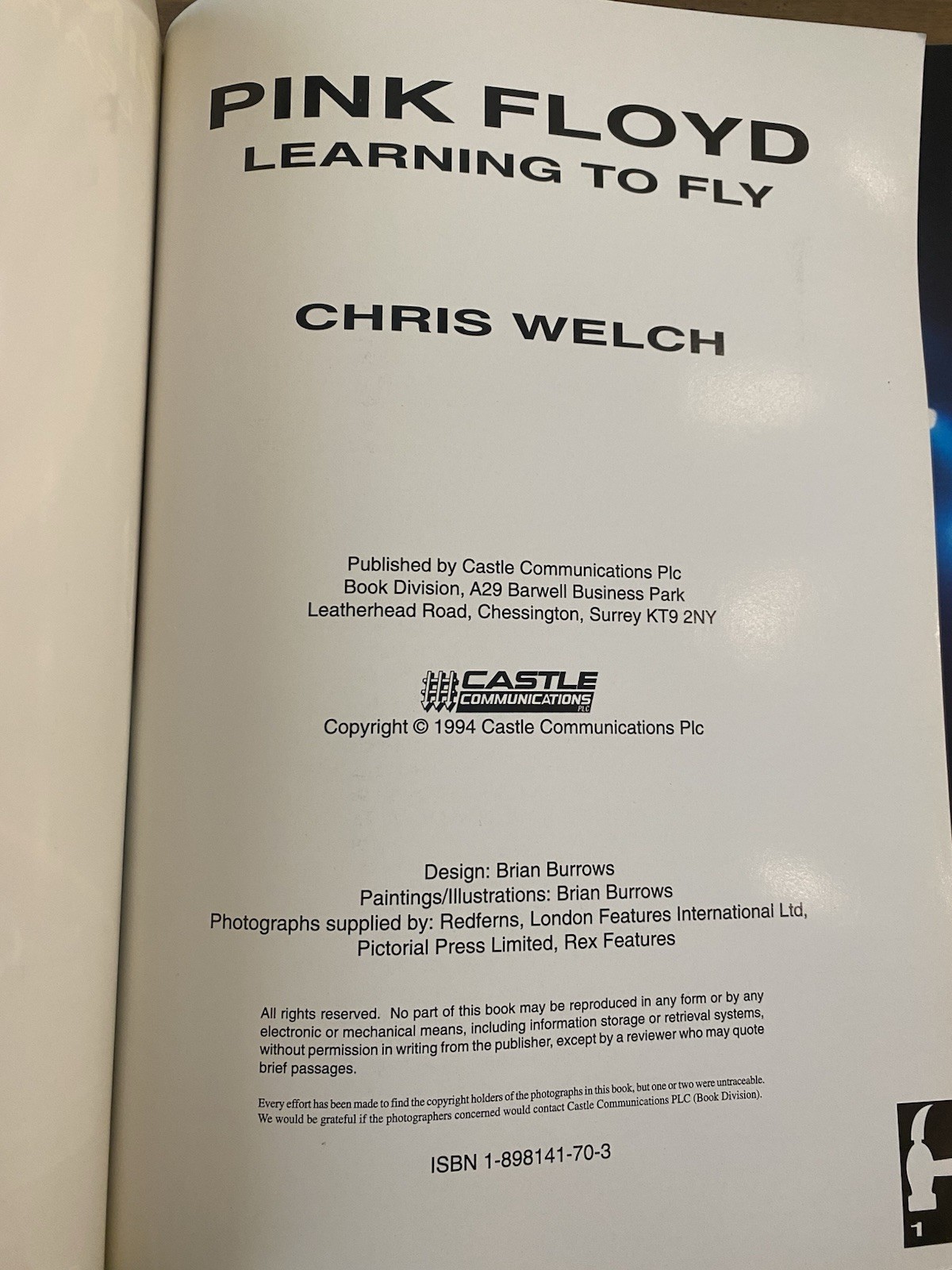Pink Floyd, “Learning to Fly” by Chris Welch, 1994, Rare Rock band Music book