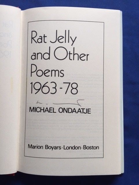 RAT JELLY & OTHER POEMS. 1963-78 – 1ST. EXPANDED ED SIGNED BY MICHAEL ONDAATJE