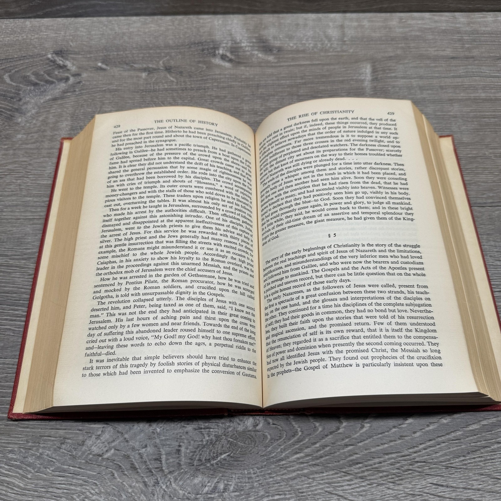 Vintage The Outline Of History H G Wells R Postgate Garden City Red HC USA 1956