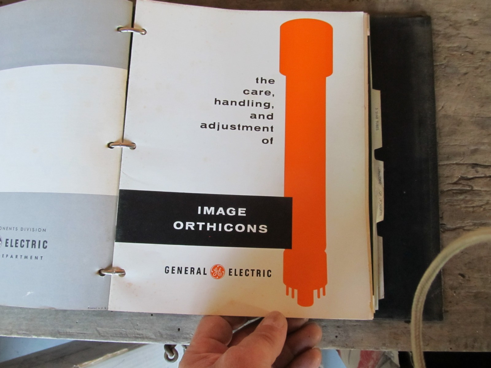 General Electric Catalog Binder 1956 Industrial Illustrated GE Orthicon Tubes +